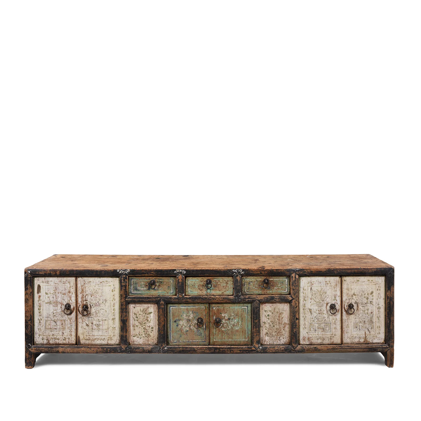 Painted Kang Cabinet From Mongolia - 19th Century