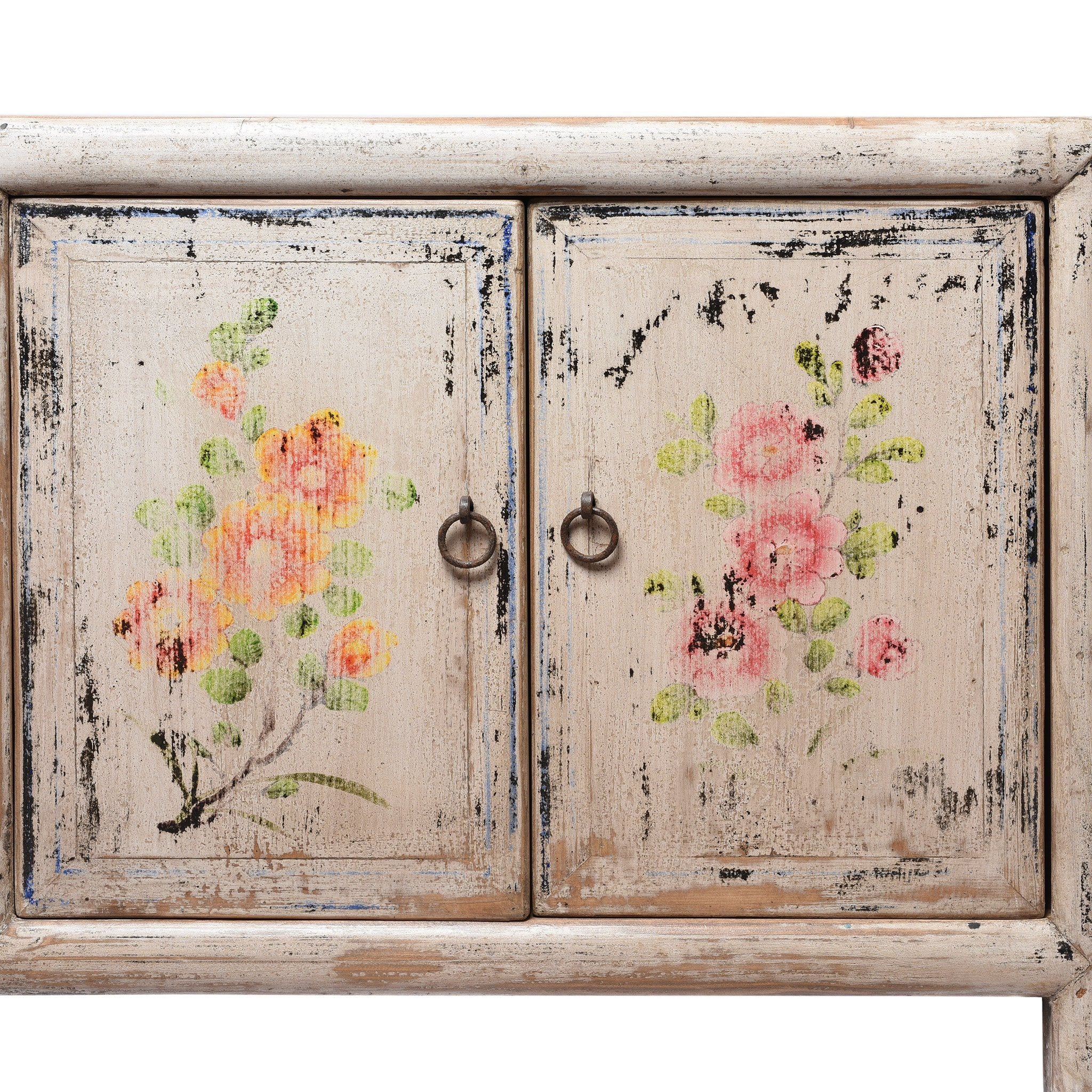 Painted Kang Sideboard Made From Old Pine - From Mongolia - Image 10