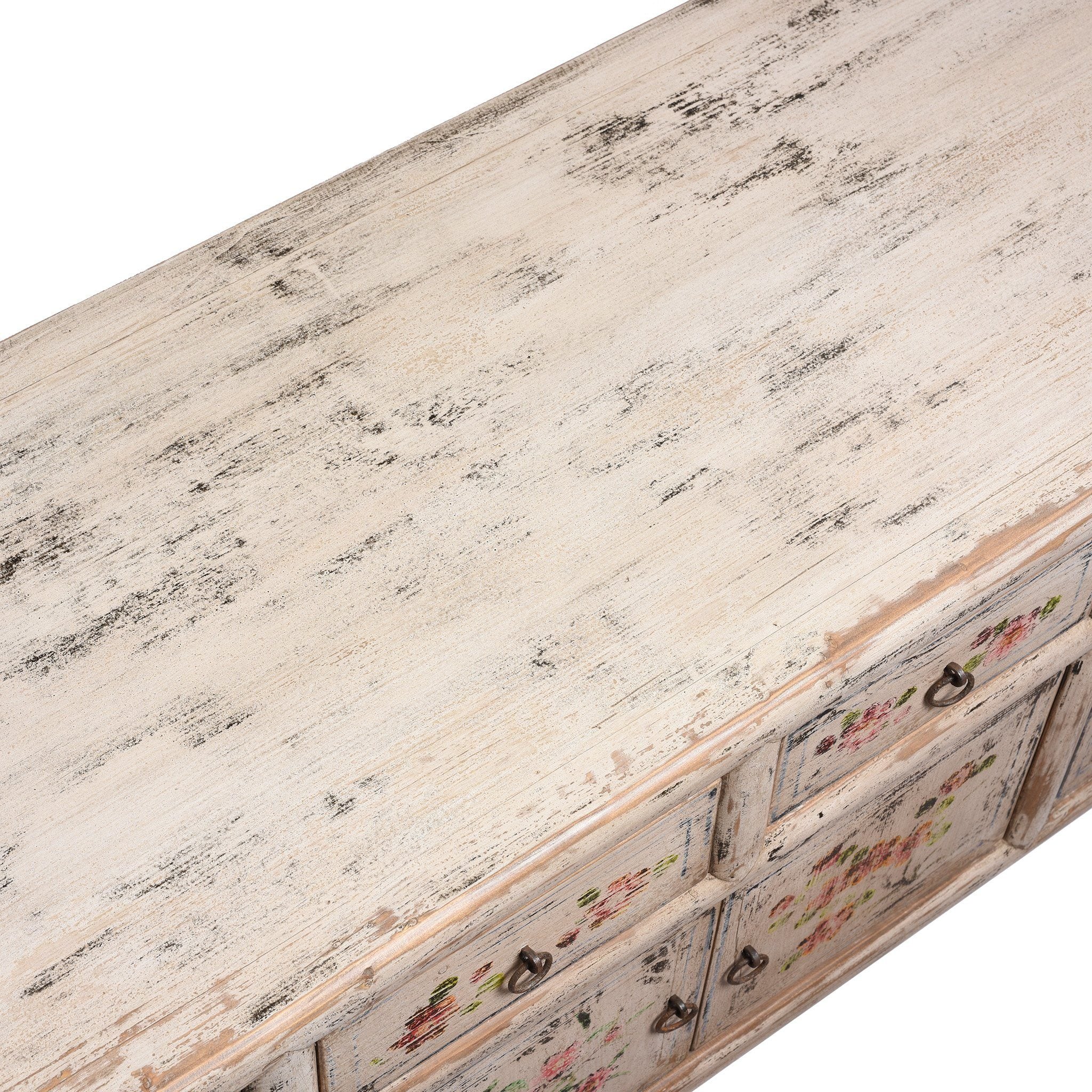 Painted Kang Sideboard Made From Old Pine - From Mongolia - Image 11