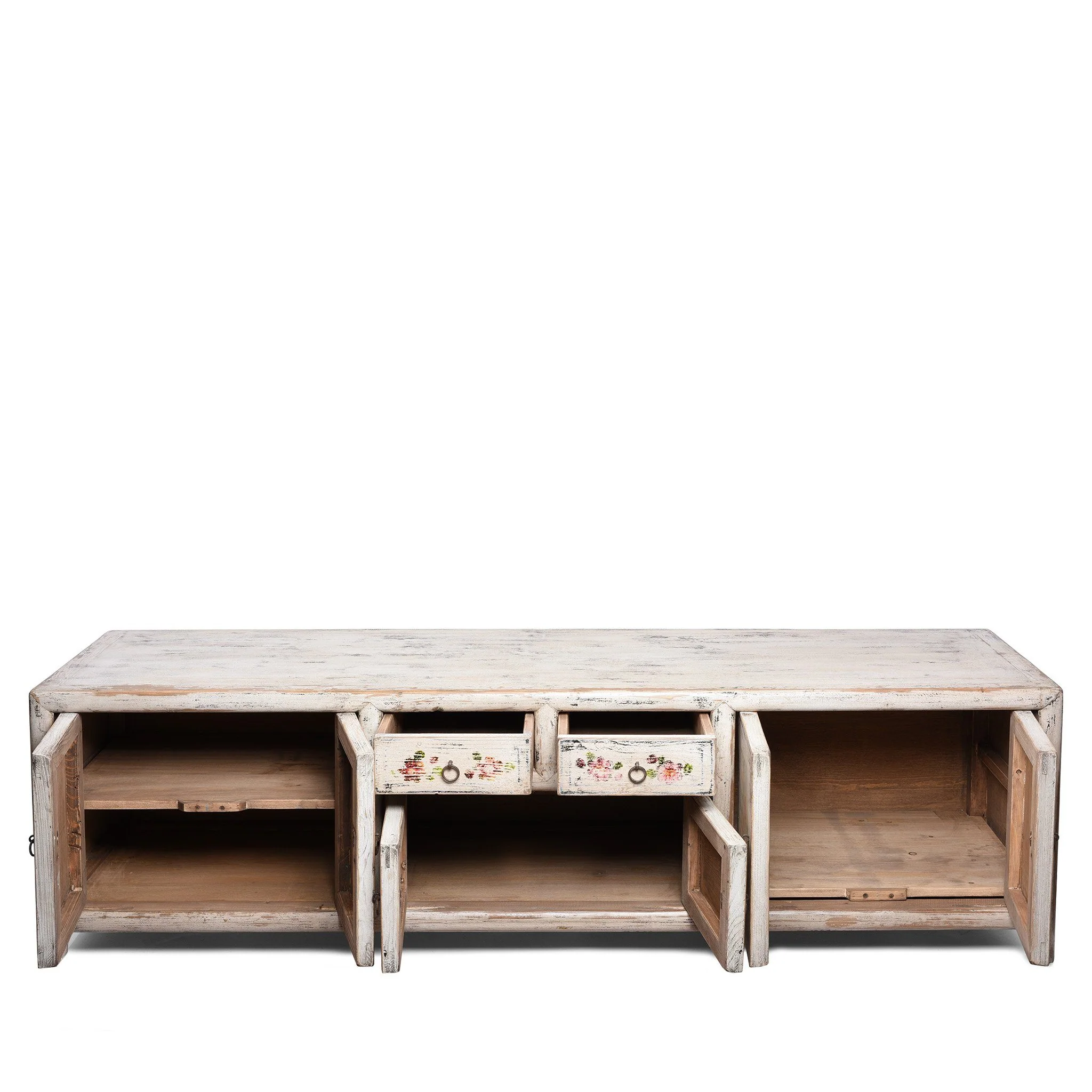 Painted Kang Sideboard Made From Old Pine - From Mongolia - Image 4
