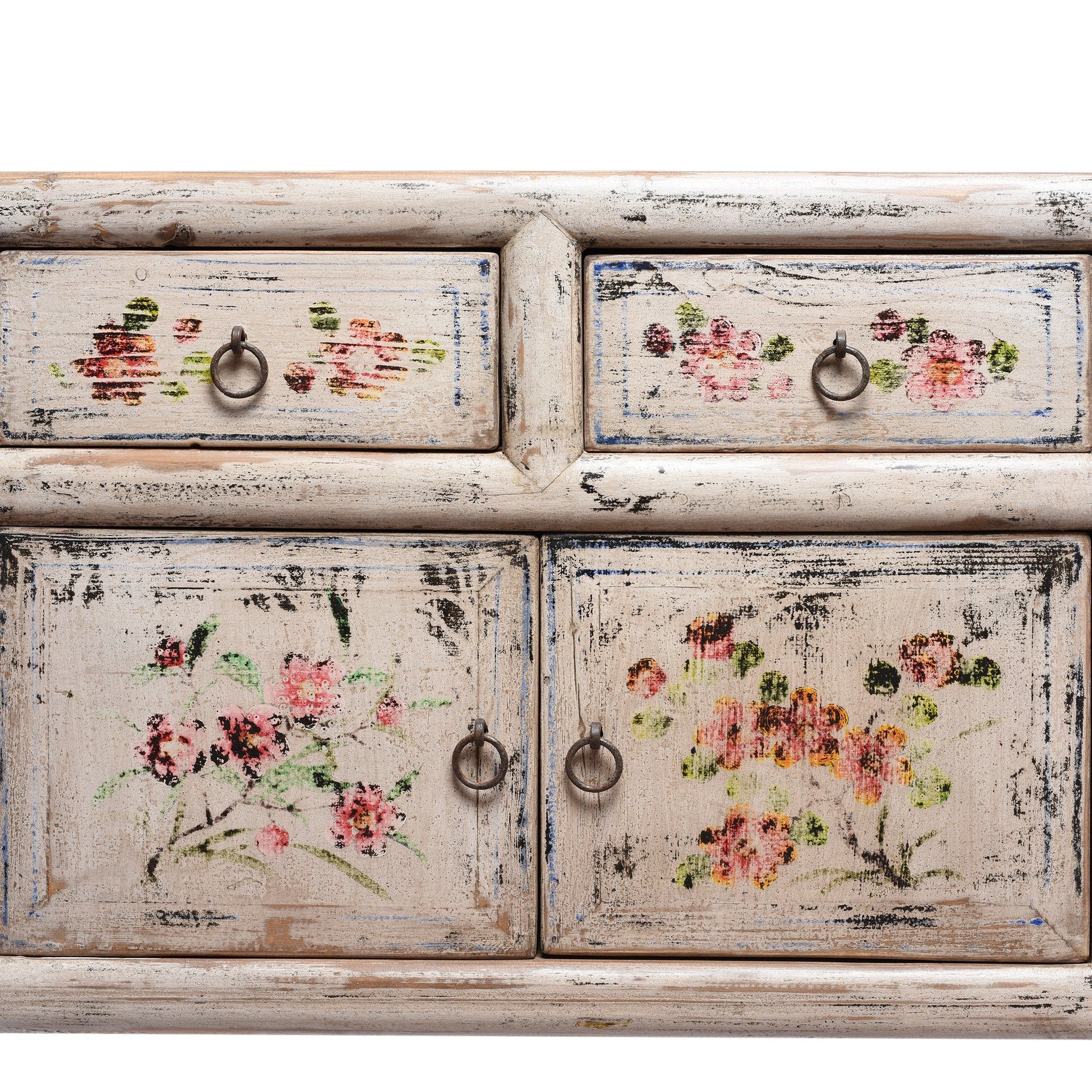 Painted Kang Sideboard Made From Old Pine - From Mongolia - Image 8