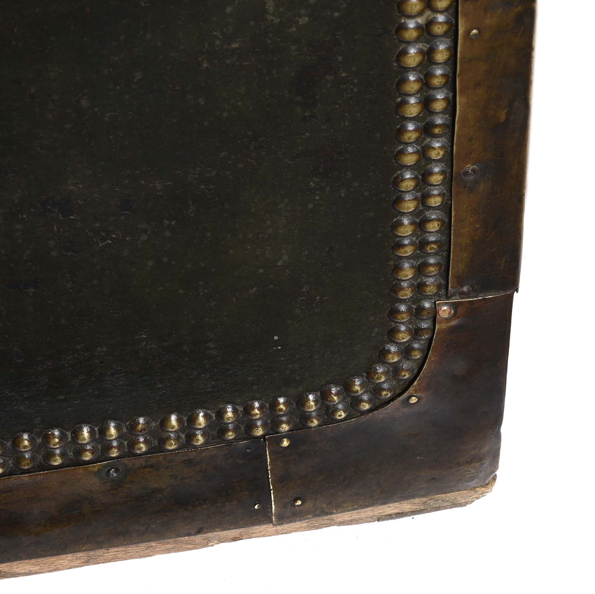 Dark Green Leather Camphor Trunk - Early 19th Century - Image 13