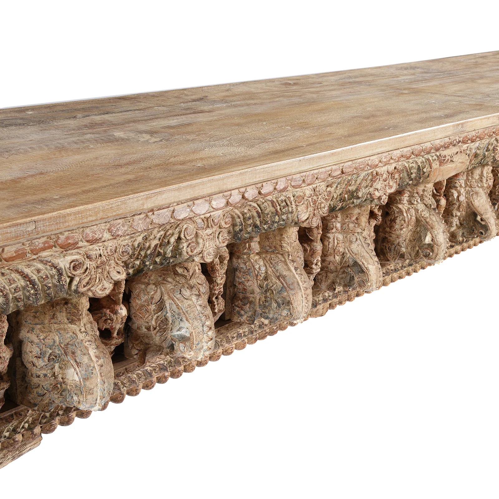 Painted Long Console Table Made From Reclaimed Teak - Image 6