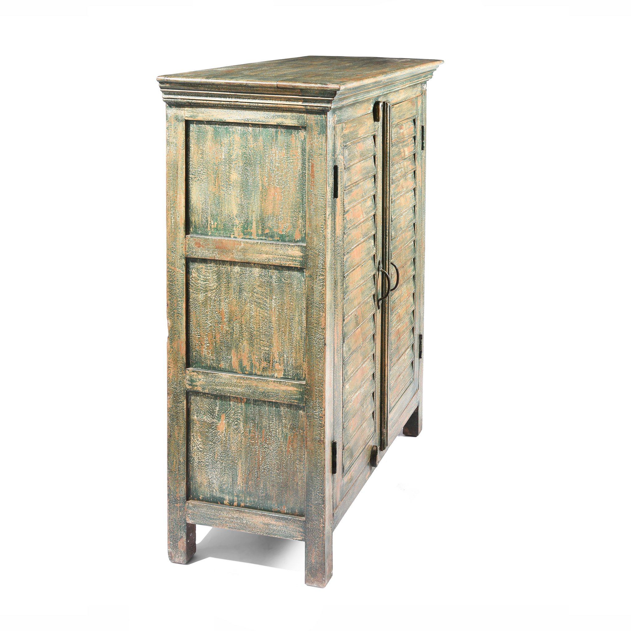 Painted Louvre Cabinet Made From Reclaimed Teak - Image 2