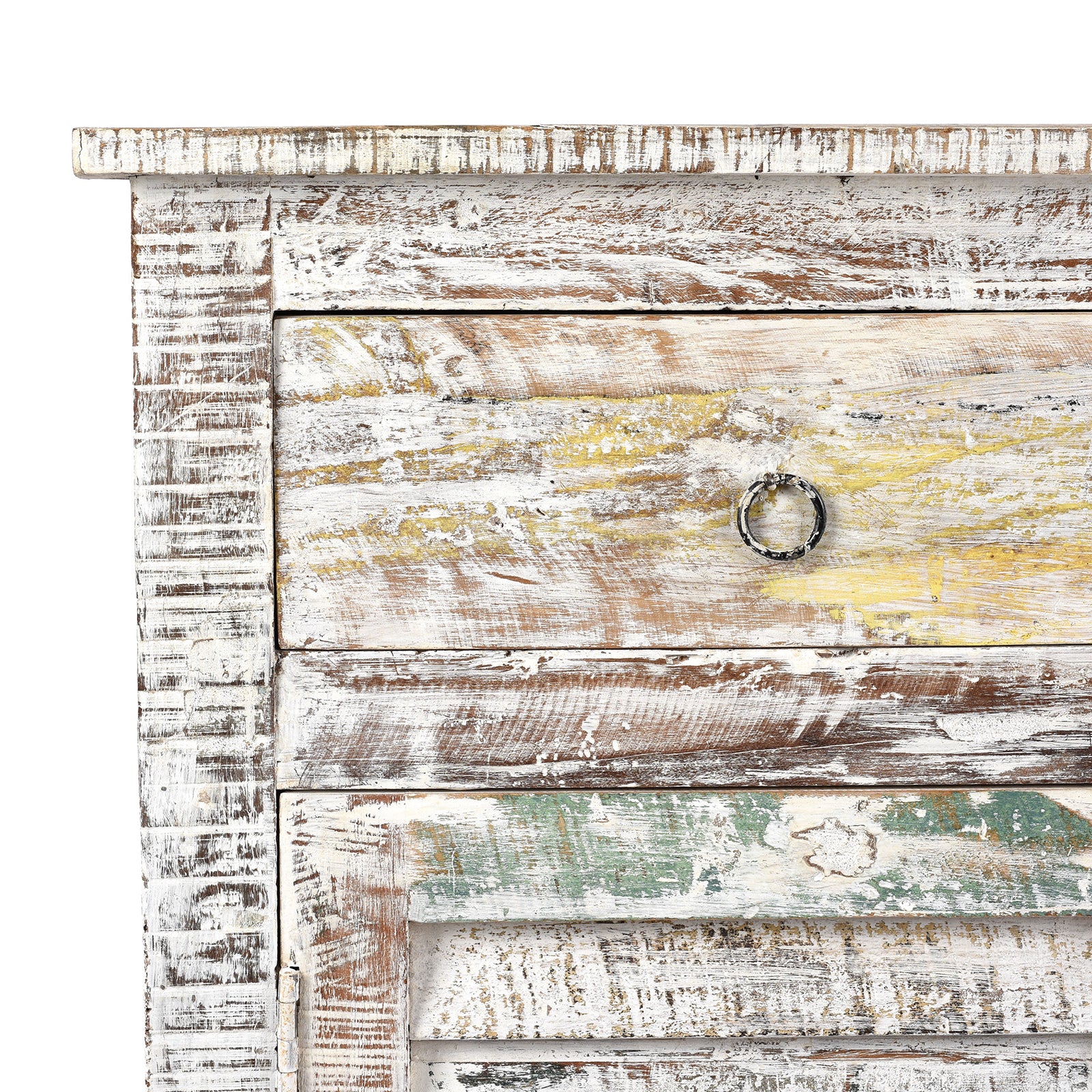 Painted Indian Louvre Cabinet Made From Reclaimed Teak - Image 2