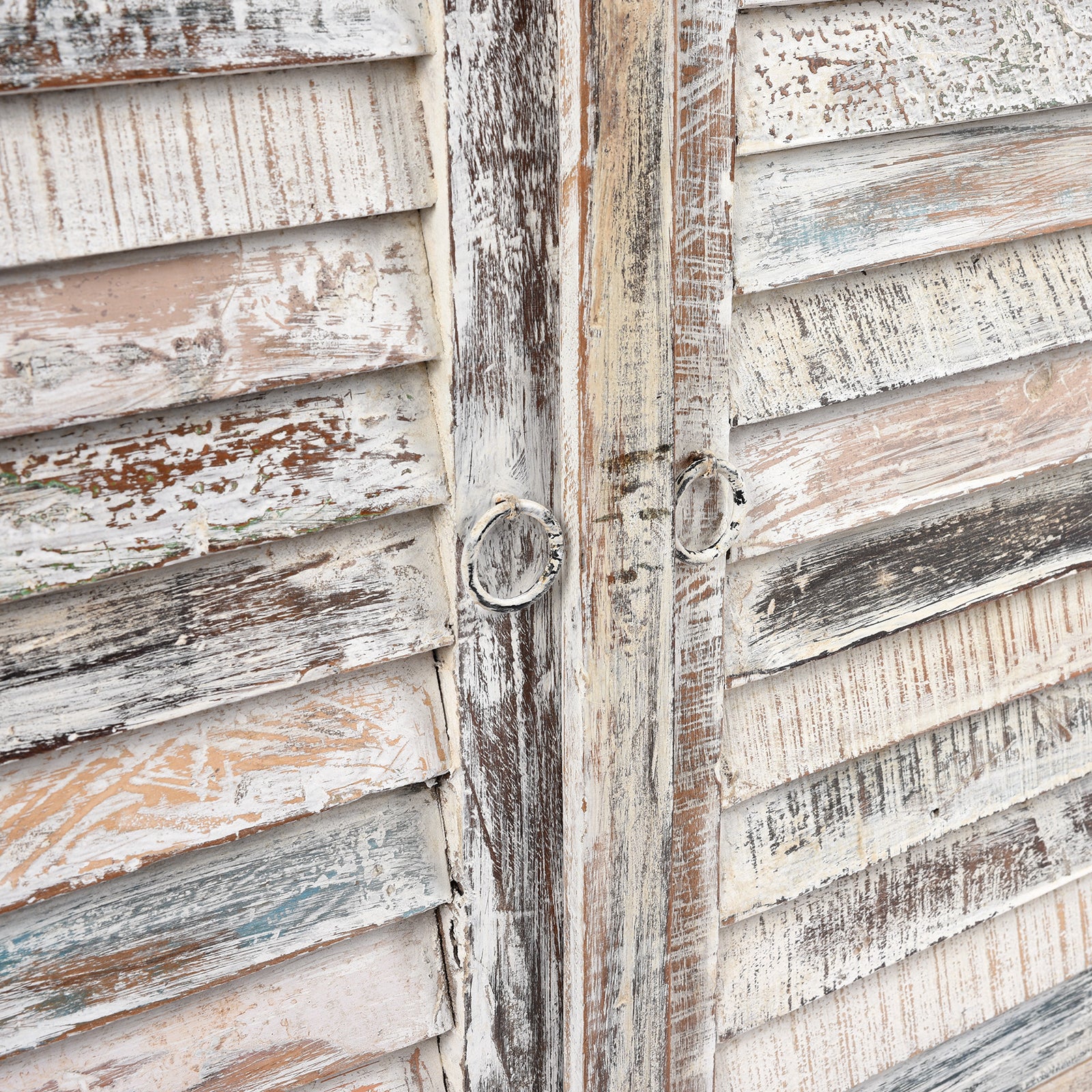 Painted Indian Louvre Cabinet Made From Reclaimed Teak - Image 5