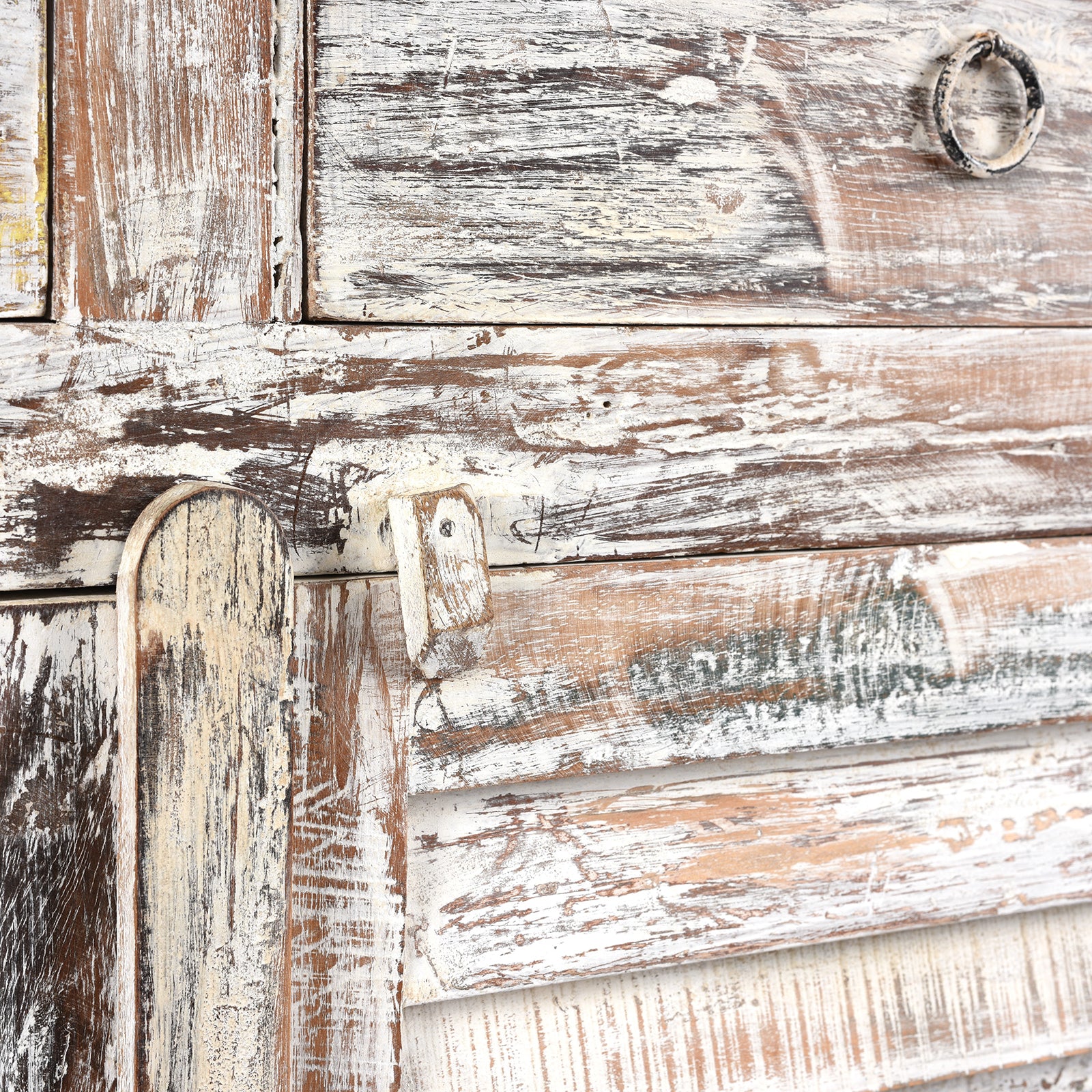 Painted Indian Louvre Cabinet Made From Reclaimed Teak - Image 6