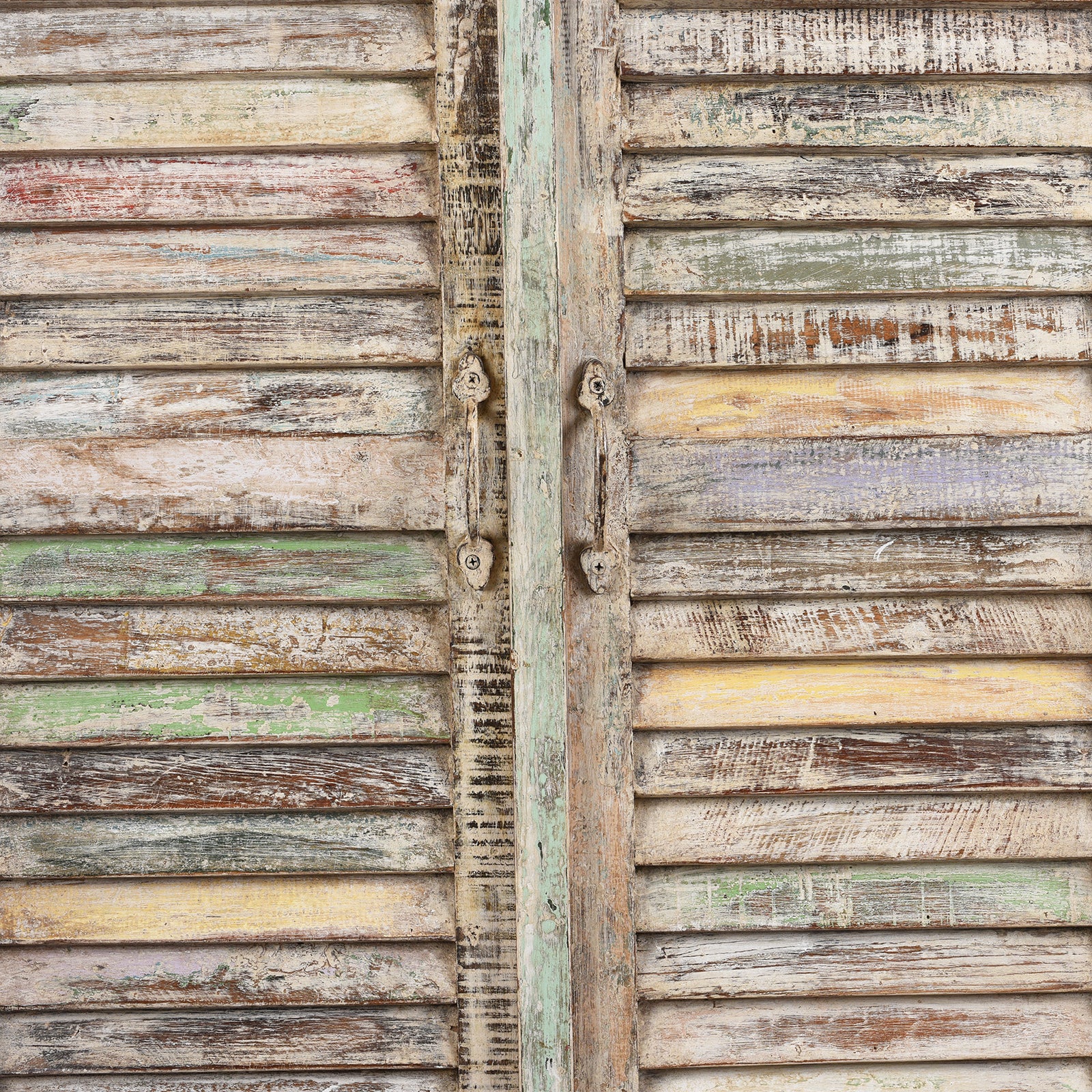 Painted Louvre Cabinet Made From Reclaimed Teak - Image 6