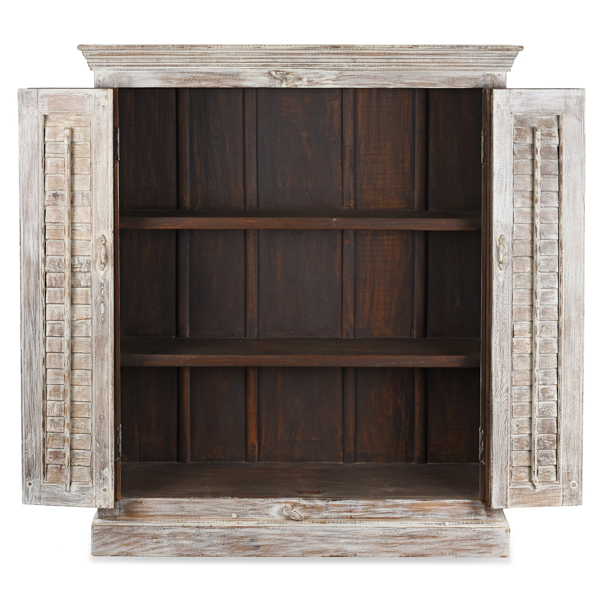 Painted Louvre Cabinet Made From Reclaimed Teak - Image 2