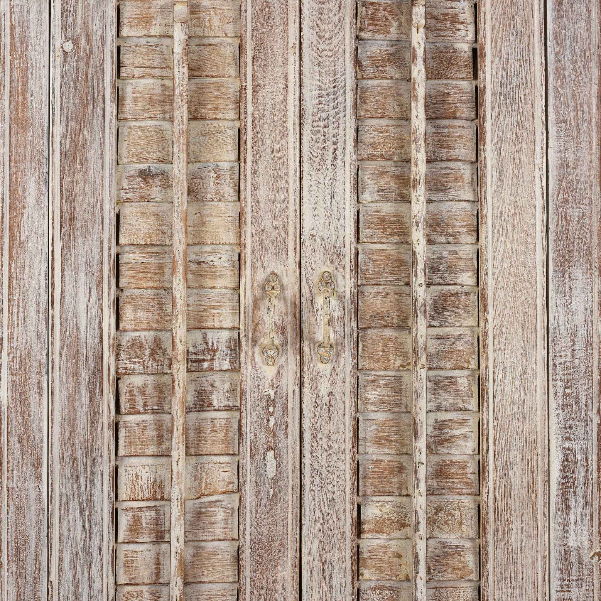 Painted Louvre Cabinet Made From Reclaimed Teak - Image 6