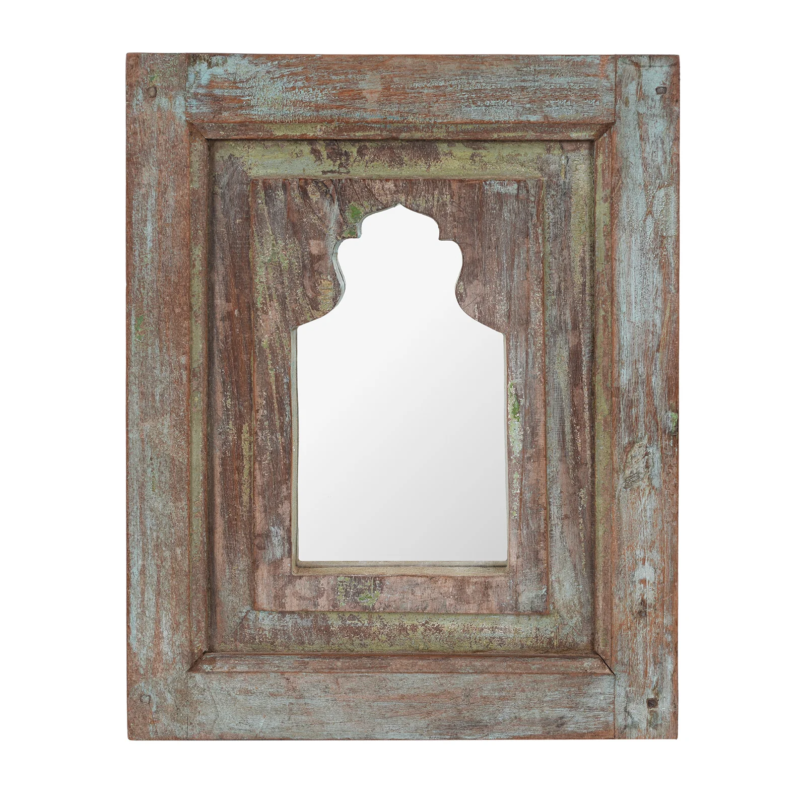 Blue Painted Mihrab Mirror