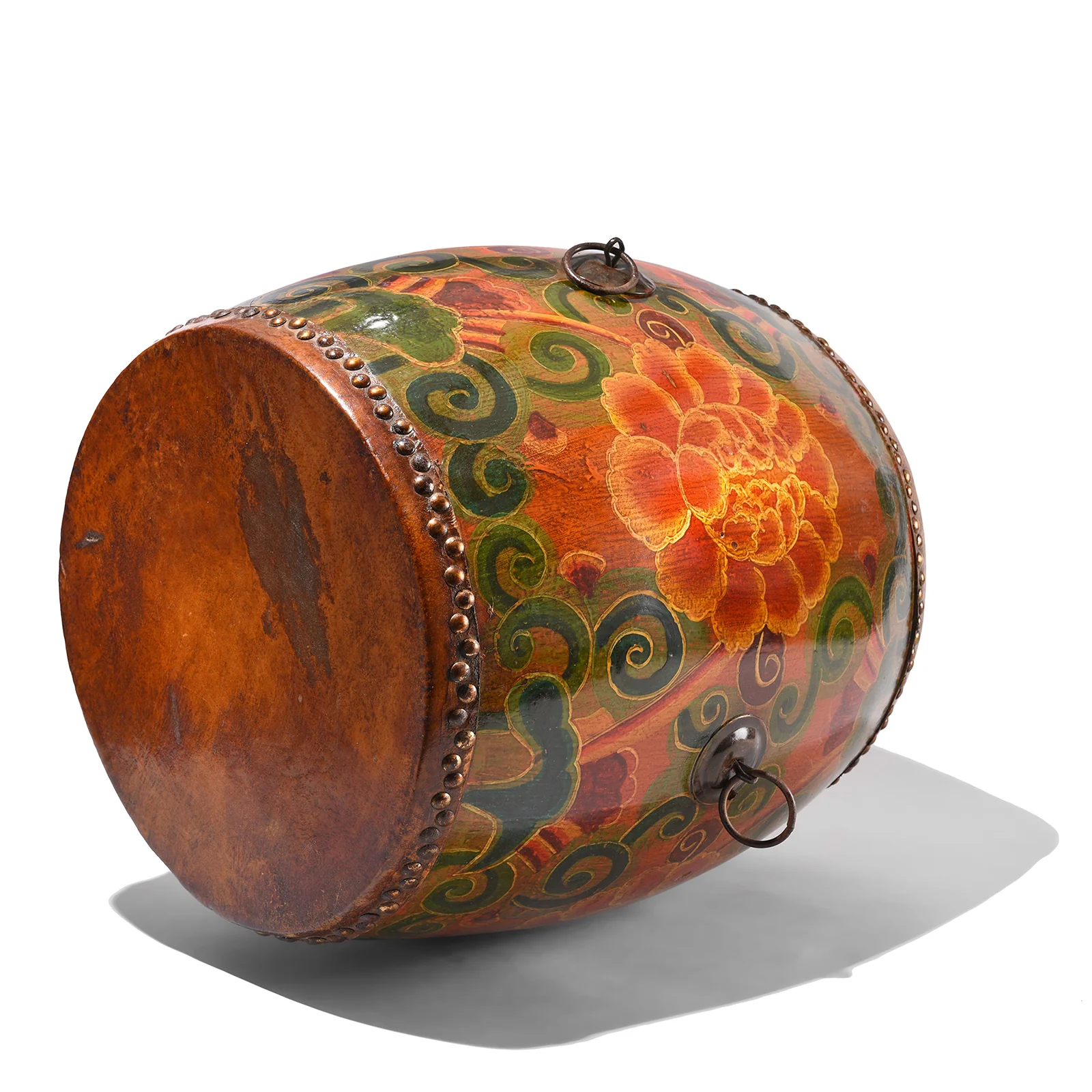 Painted Mongolian Drum Side Table - Image 3