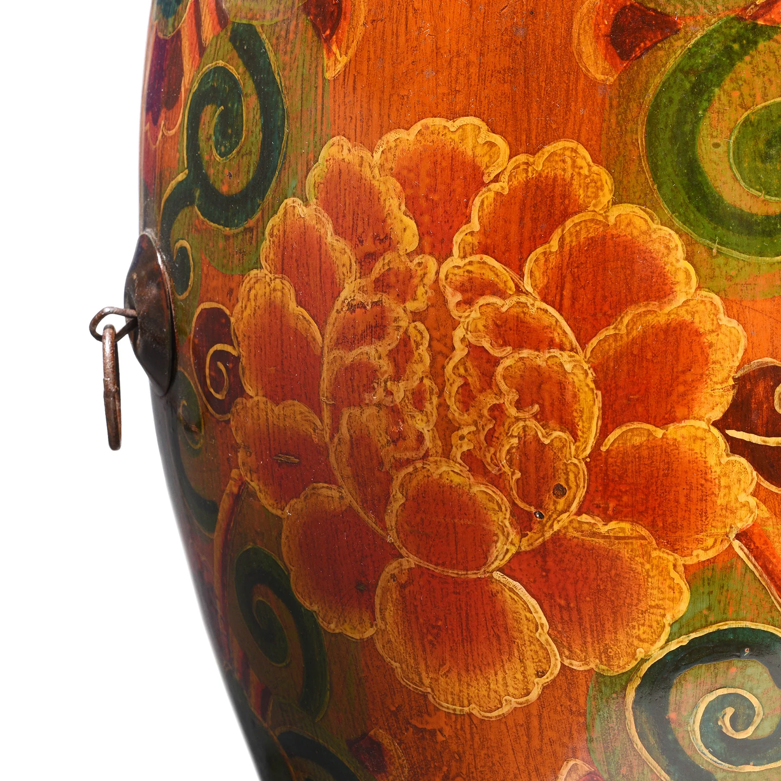 Painted Mongolian Drum Side Table - Image 4