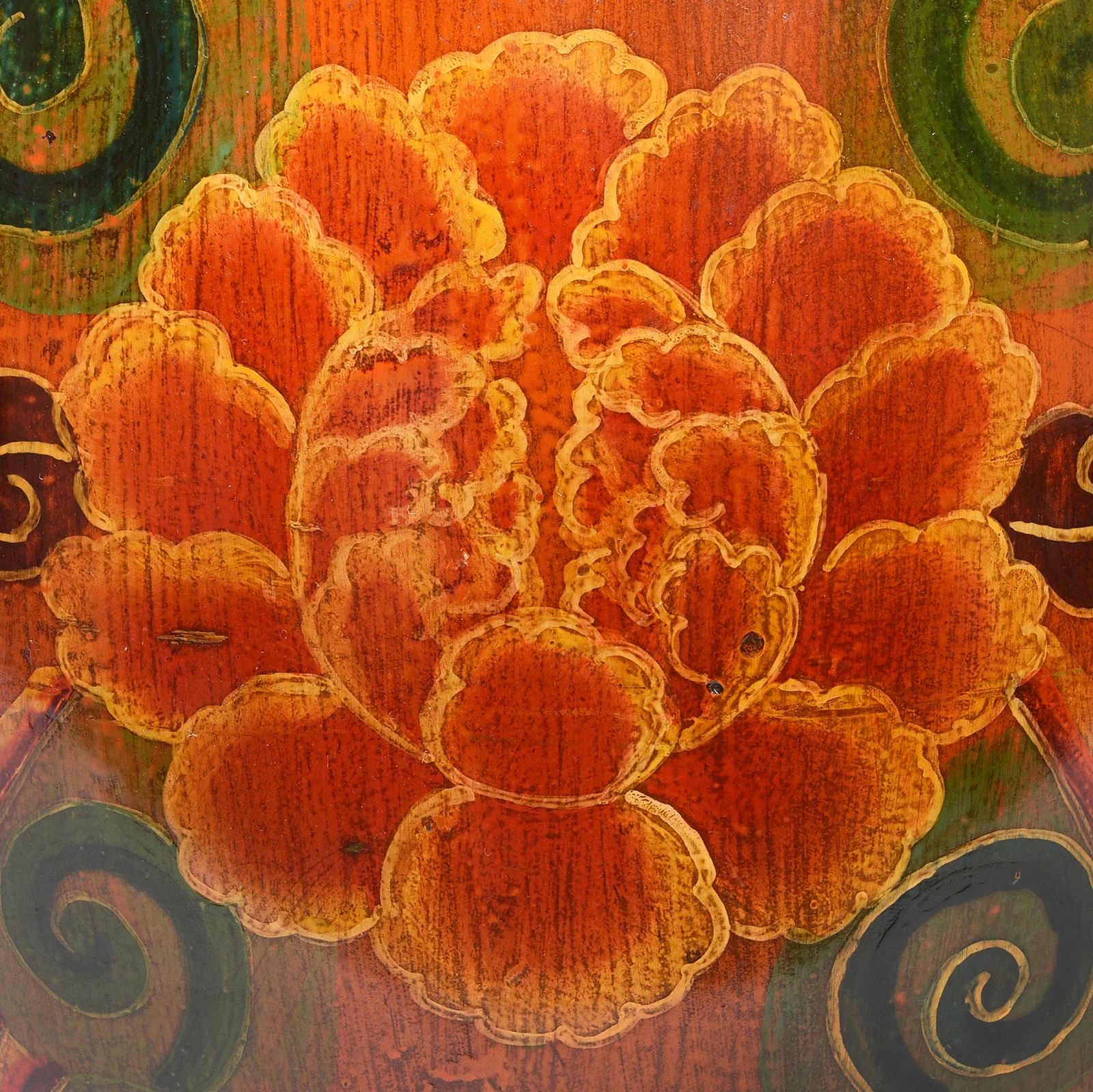 Painted Mongolian Drum Side Table - Image 5