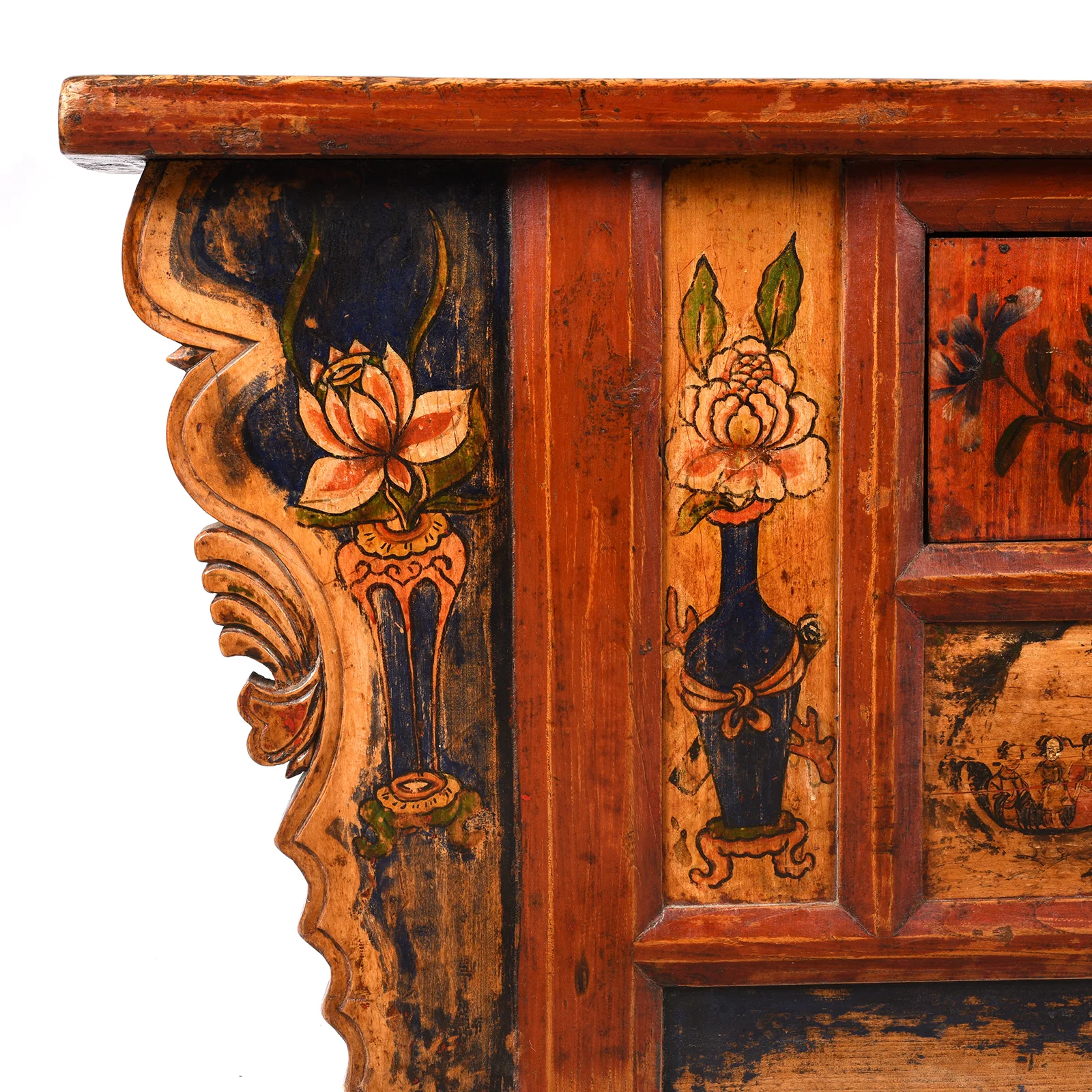 Painted Mongolian Kang Low Cabinet - Late 19thC - Image 2