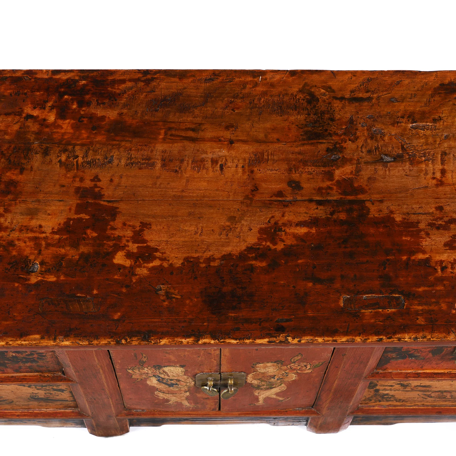 Painted Mongolian Kang Low Cabinet - Late 19thC - Image 8