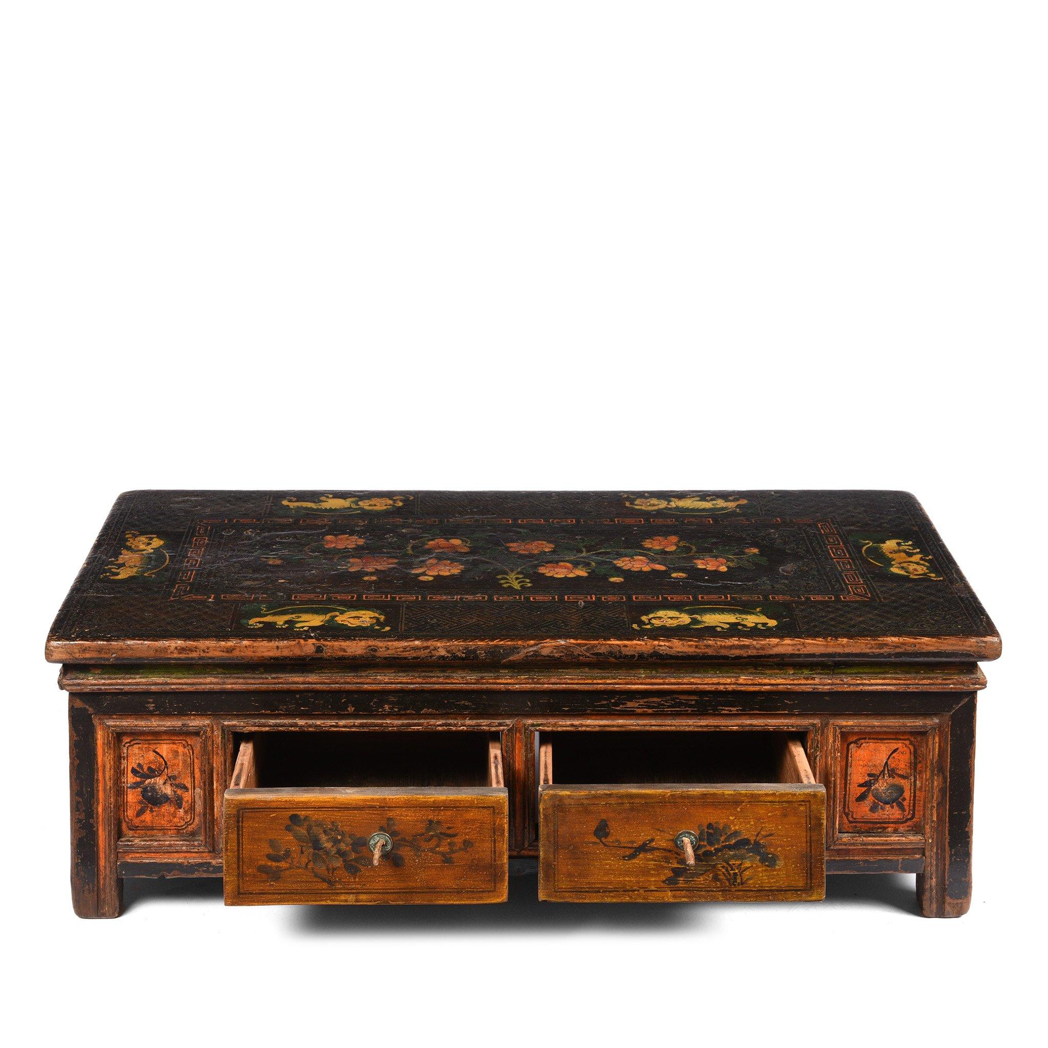 Painted Mongolian Prayer Table - 19thC - Image 12