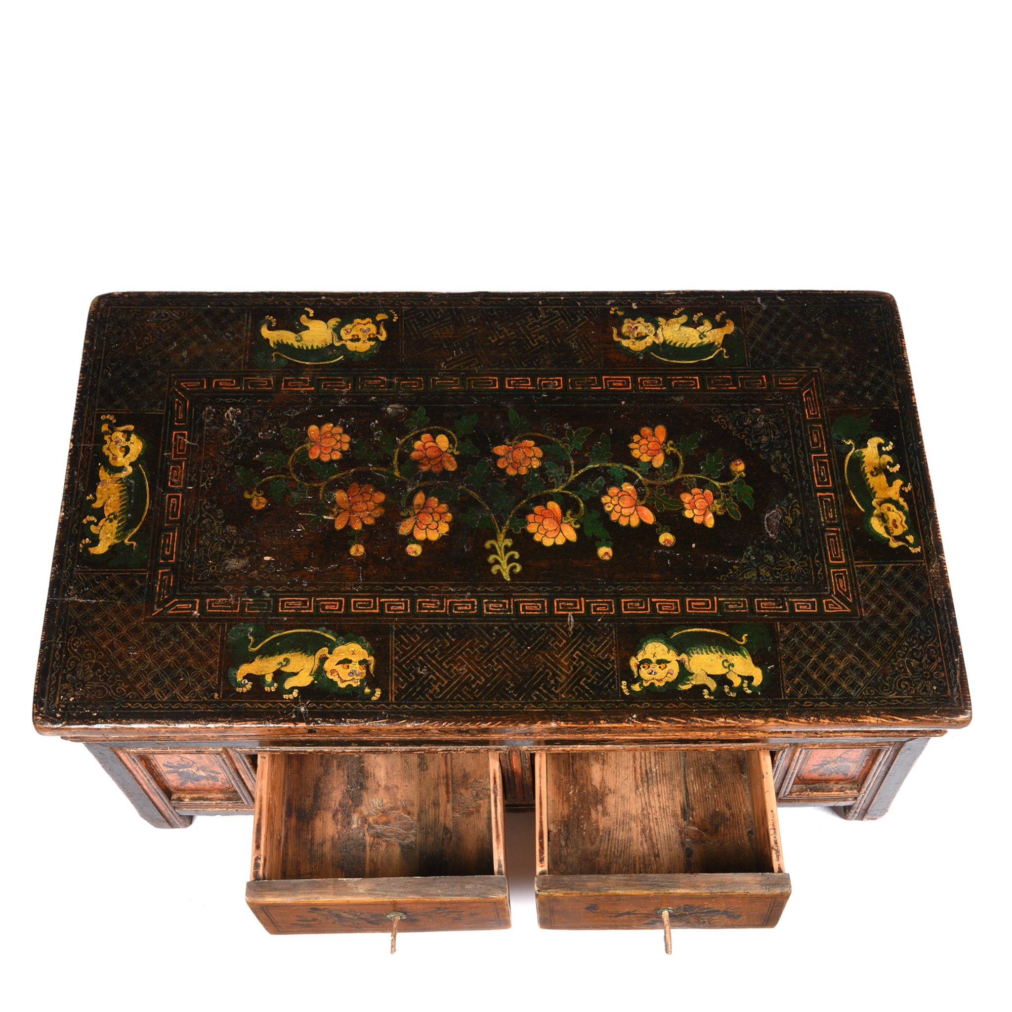 Painted Mongolian Prayer Table - 19thC - Image 2