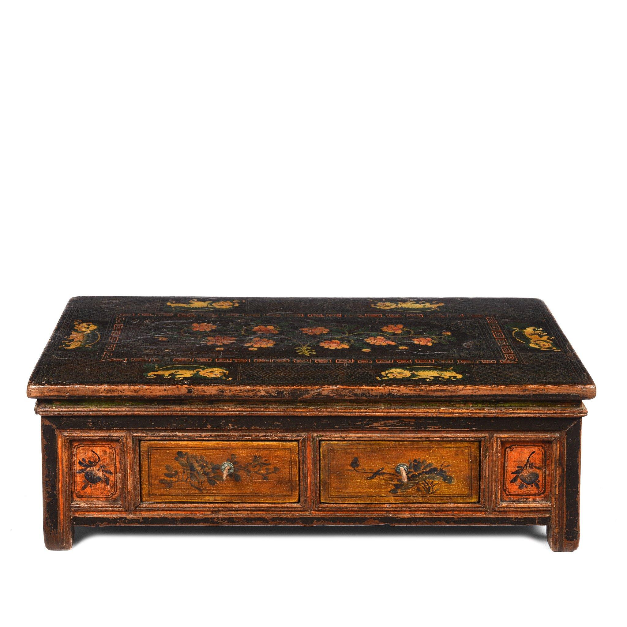 Painted Mongolian Prayer Table - 19thC - Image 3
