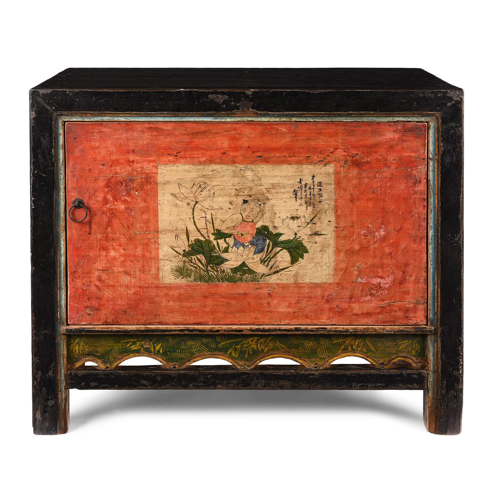 Painted Gansu Side Cabinet - Late 19th Century