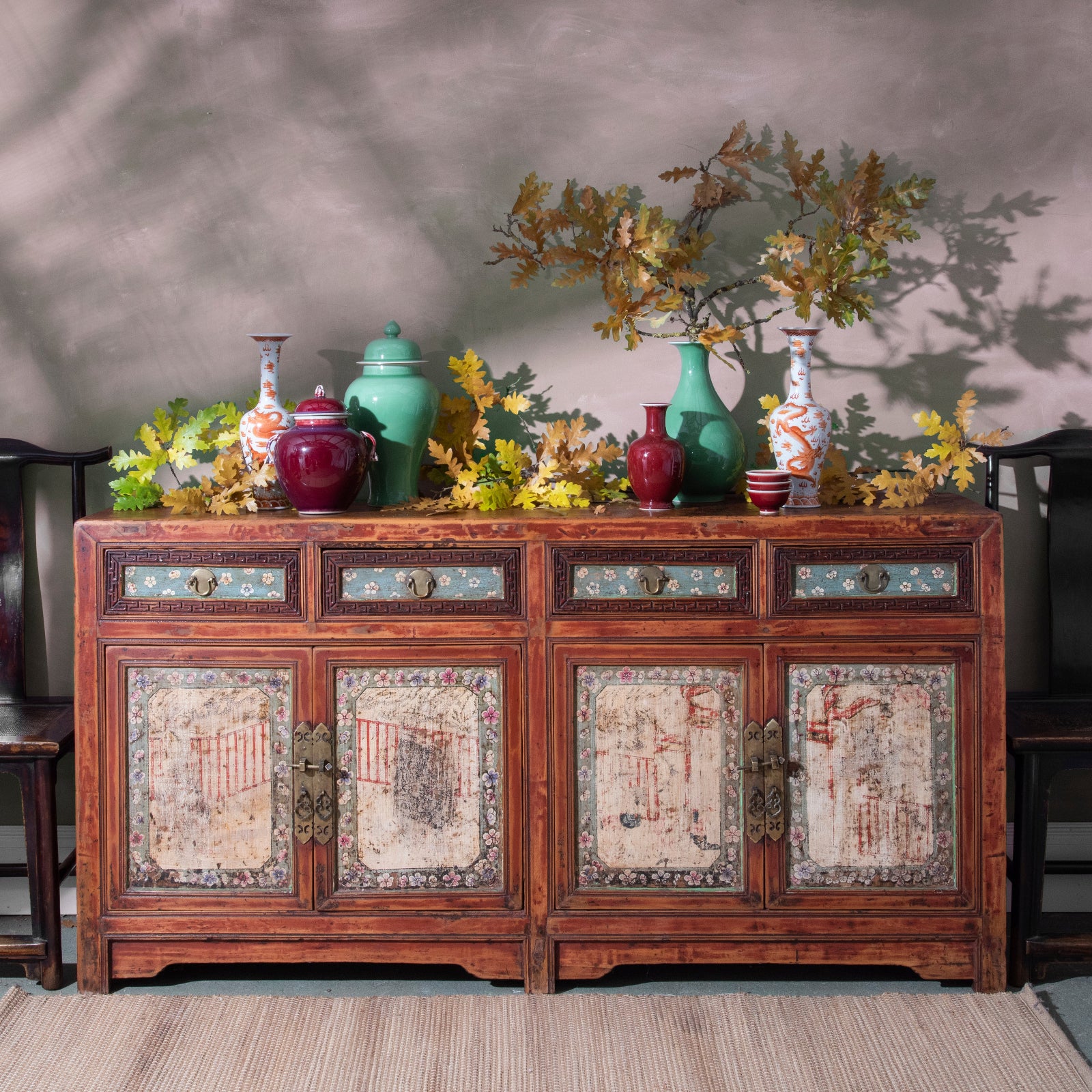Painted Mongolian Sideboard - 19th Century