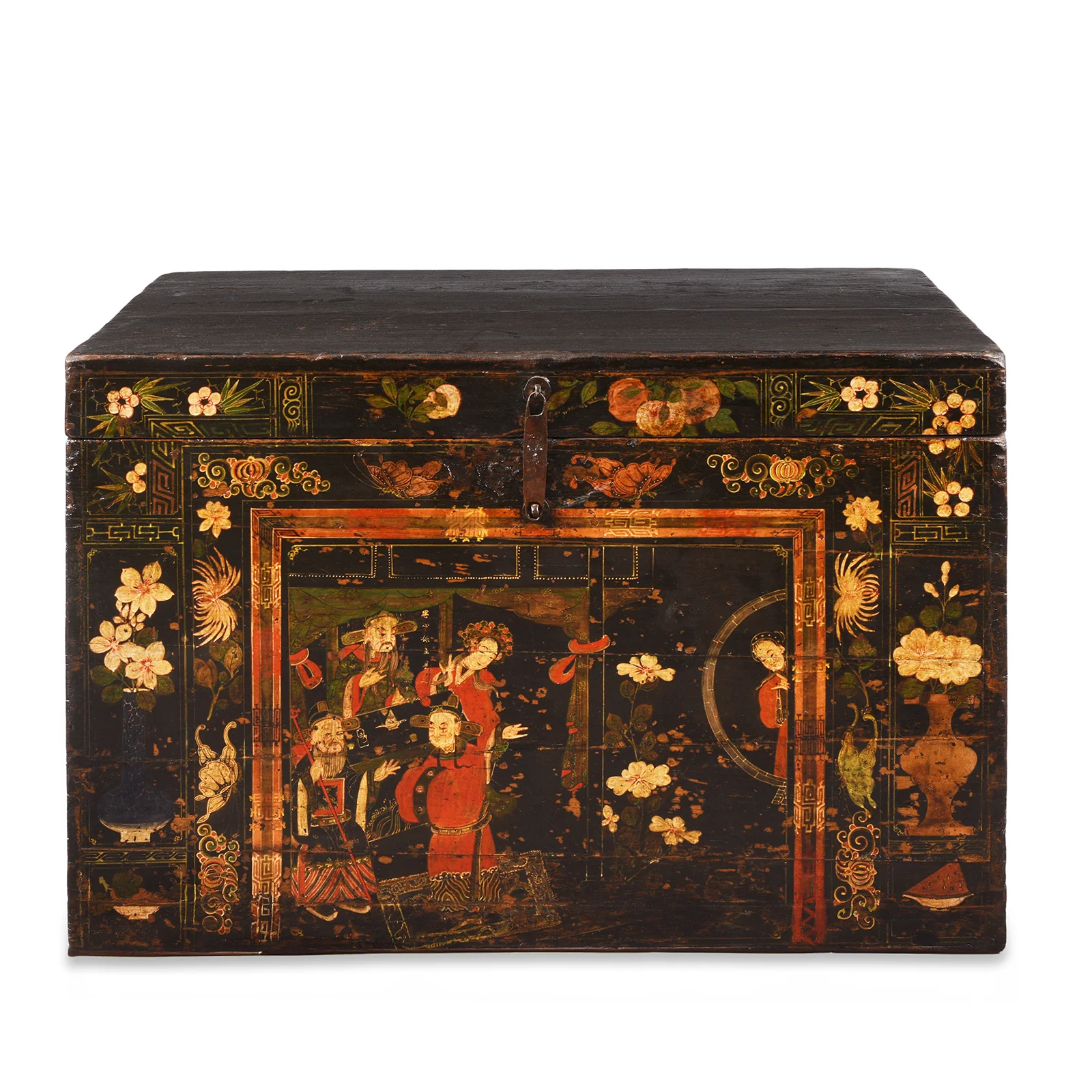 Painted Opera Chest From Shanxi - 19th Century