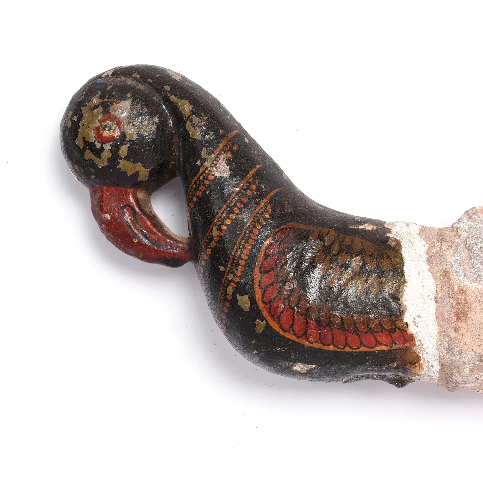 Painted Indian Stone Parrot Turban Hanger From Bikaner - 18th Century - Image 4