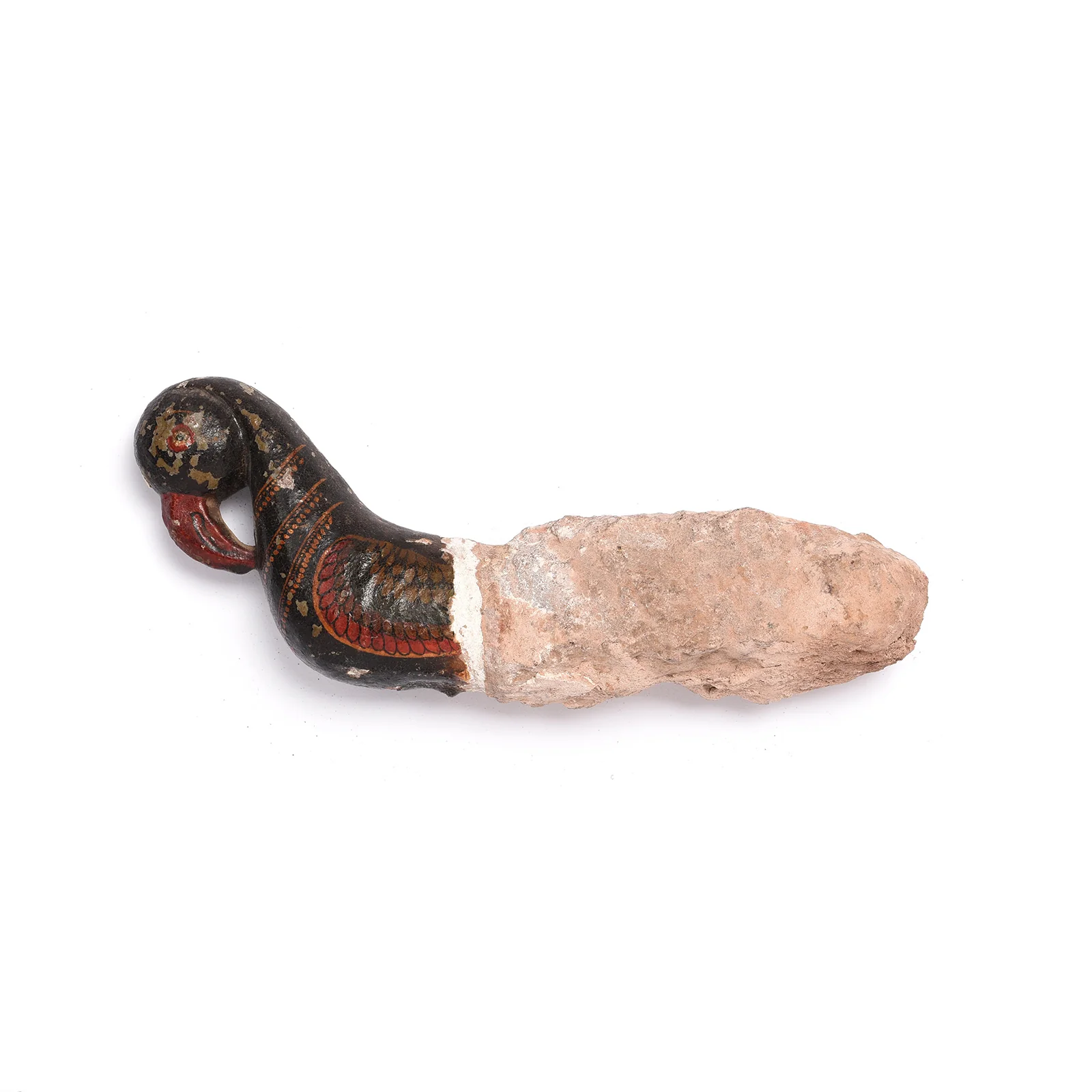 Painted Indian Stone Parrot Turban Hanger From Bikaner - 18th Century - Image 5