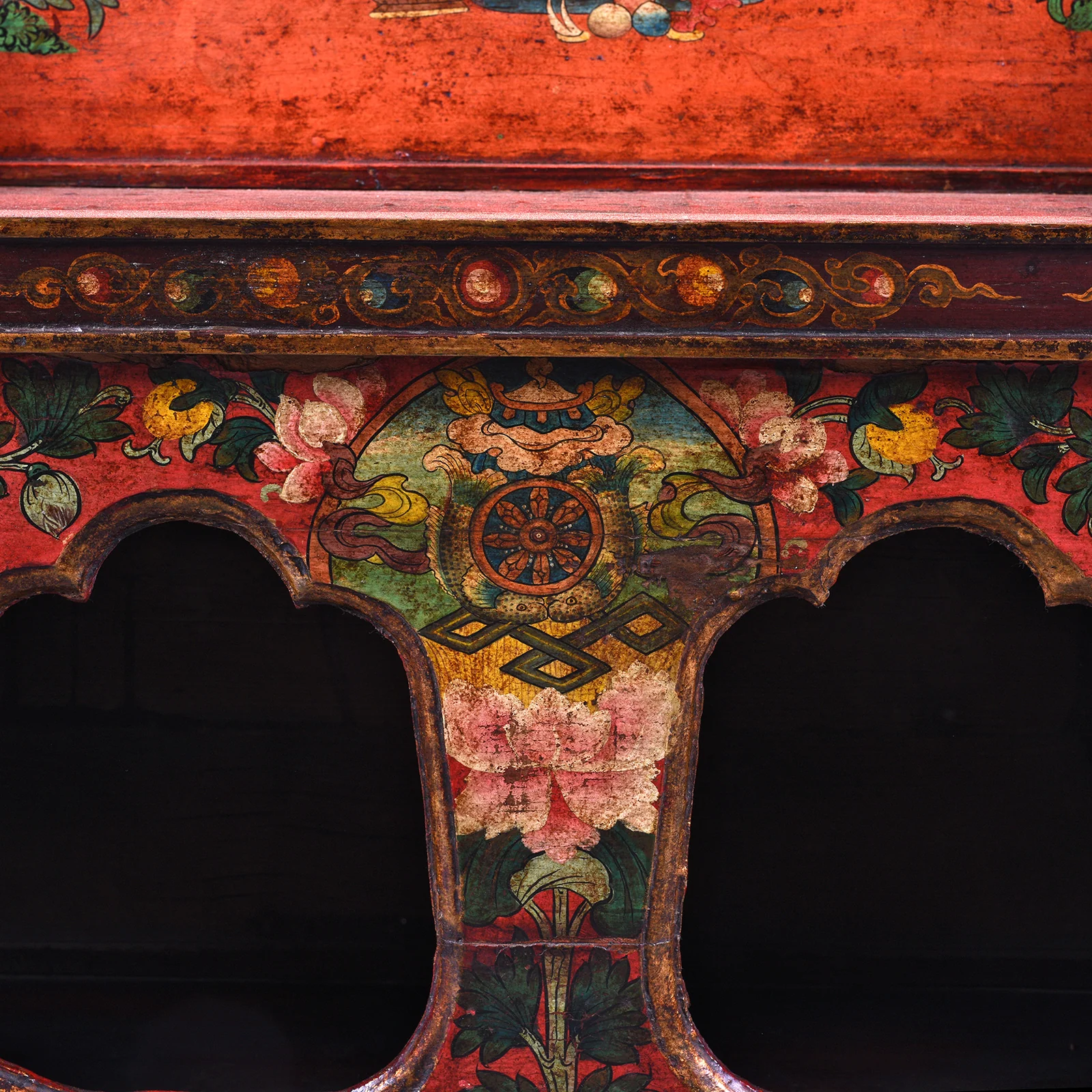 Painted Pegam Prayer Table From Tibet - Ca 1900 - Image 10