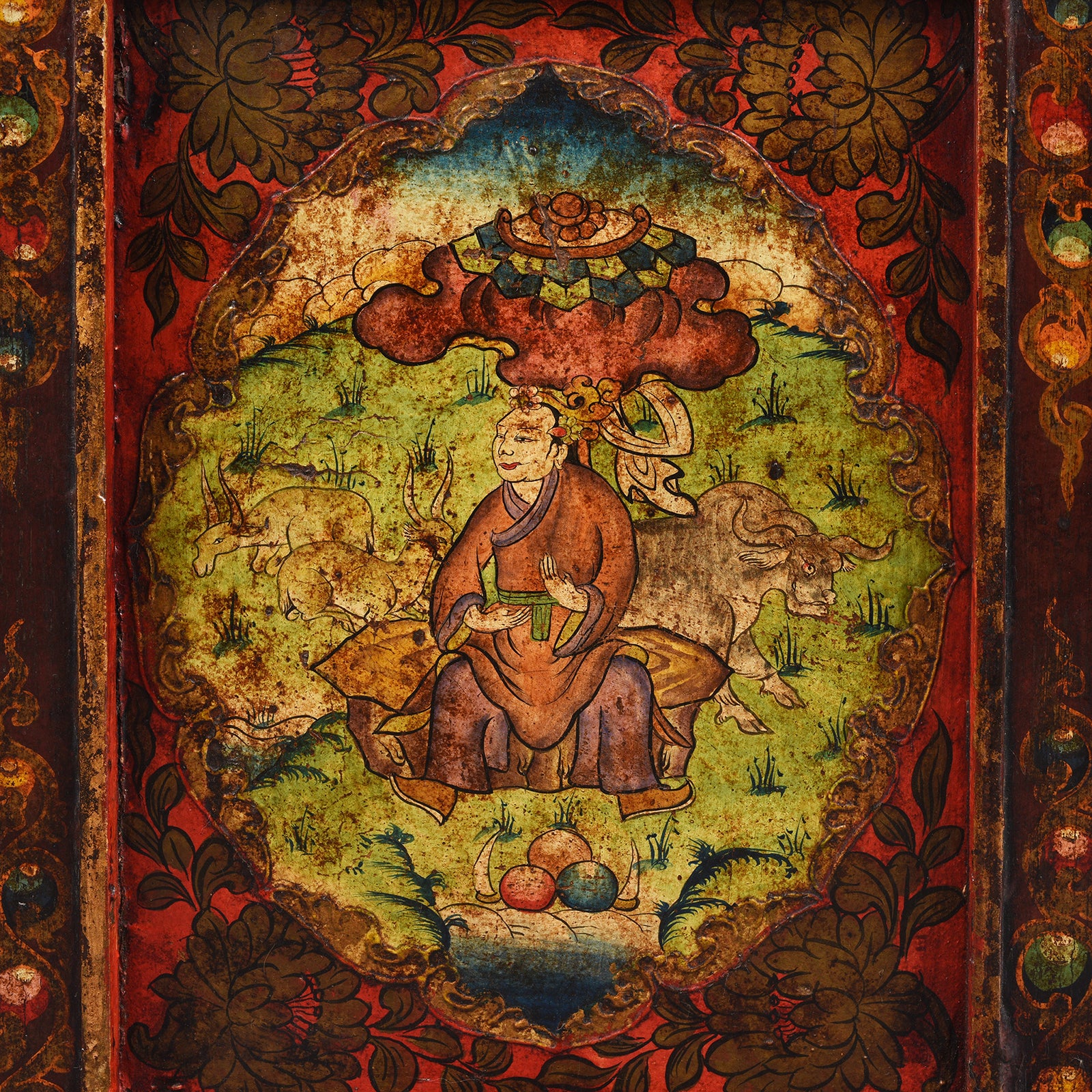 Painted Pegam Prayer Table From Tibet - Ca 1900 - Image 11