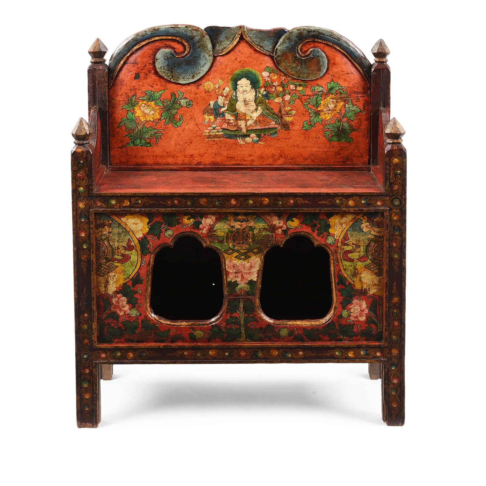 Painted Pegam Prayer Table From Tibet - Ca 1900 - Image 2