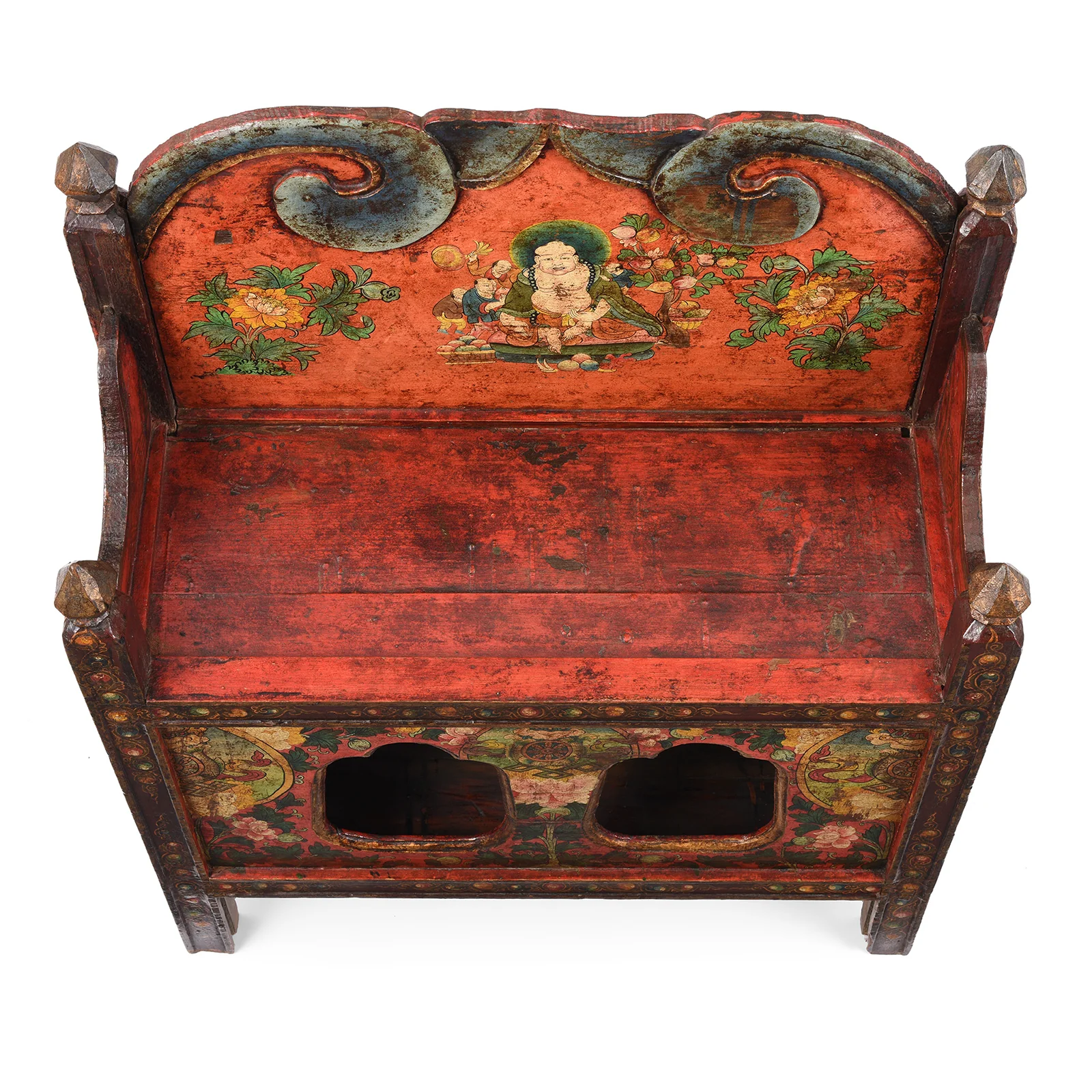 Painted Pegam Prayer Table From Tibet - Ca 1900 - Image 5