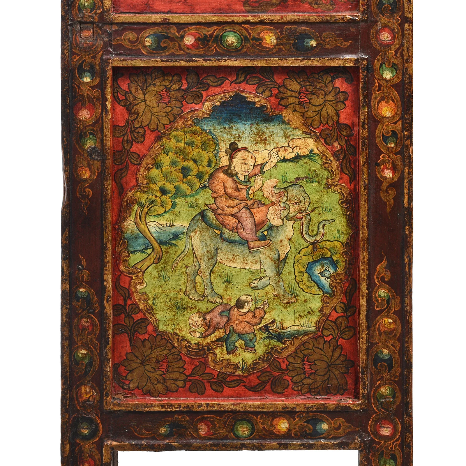 Painted Pegam Prayer Table From Tibet - Ca 1900 - Image 6
