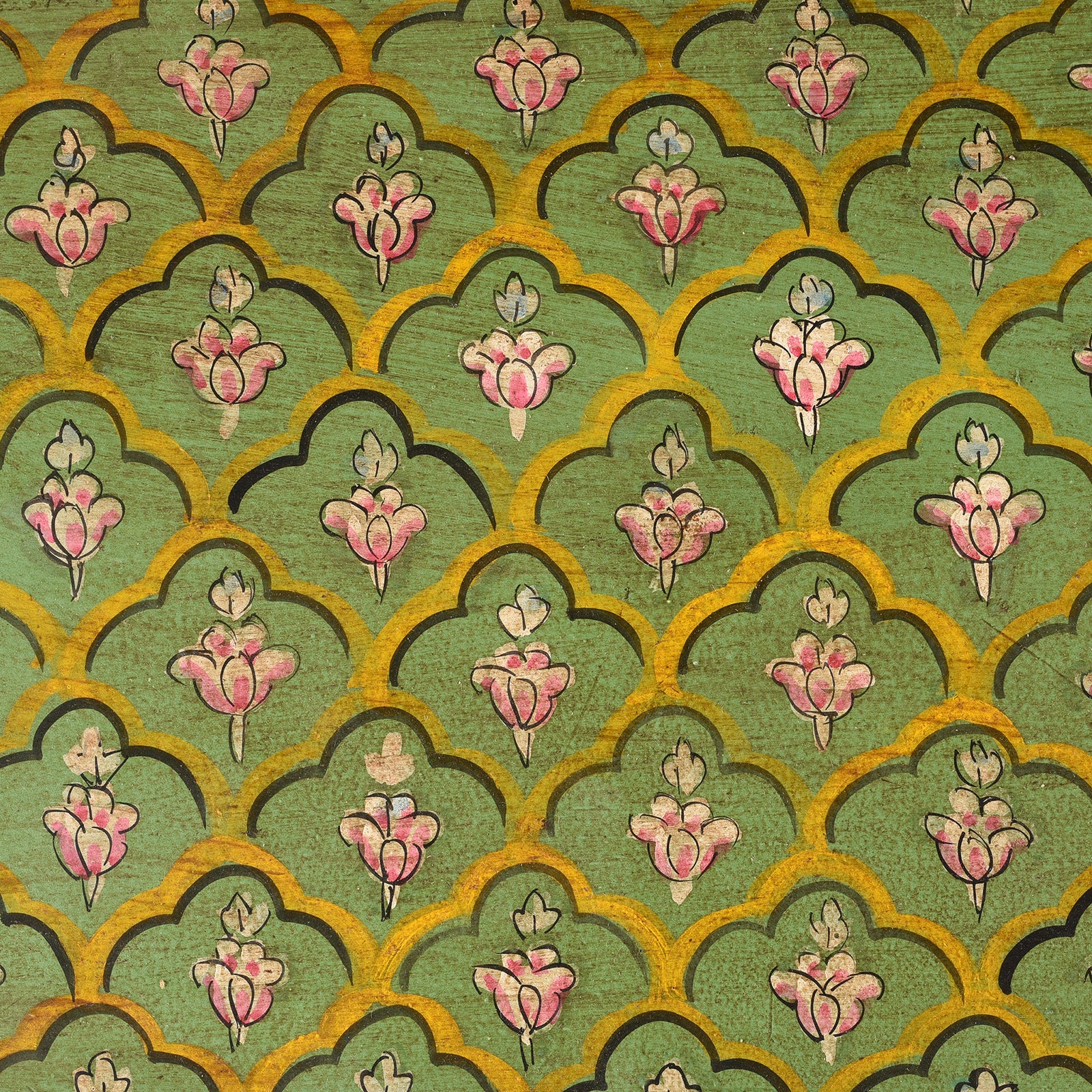 Hand Painted Rajasthani Keepsake Box - Mughal Green - Image 9