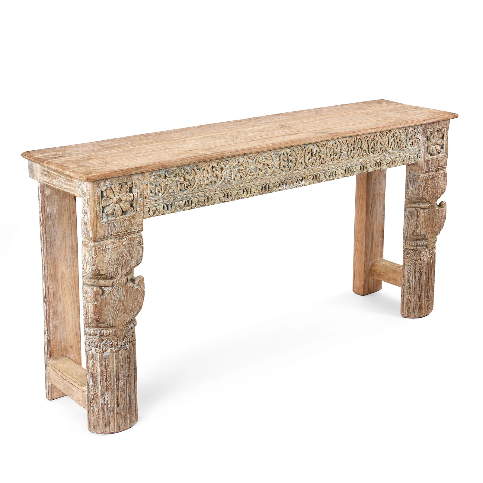 Painted Console Table Made From Reclaimed Teak - Image 3