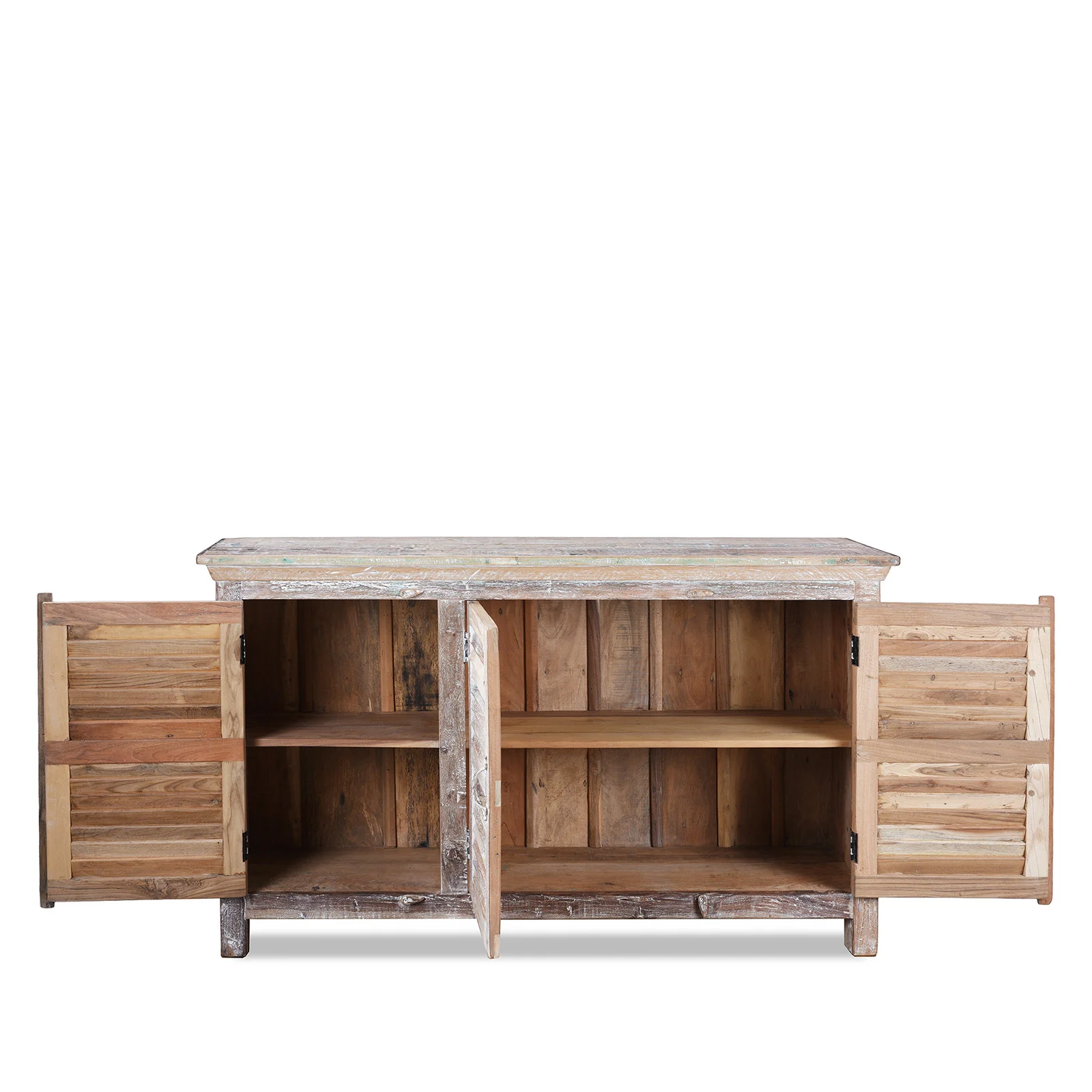 Painted Reclaimed Teak Louvre Sideboard - Image 3