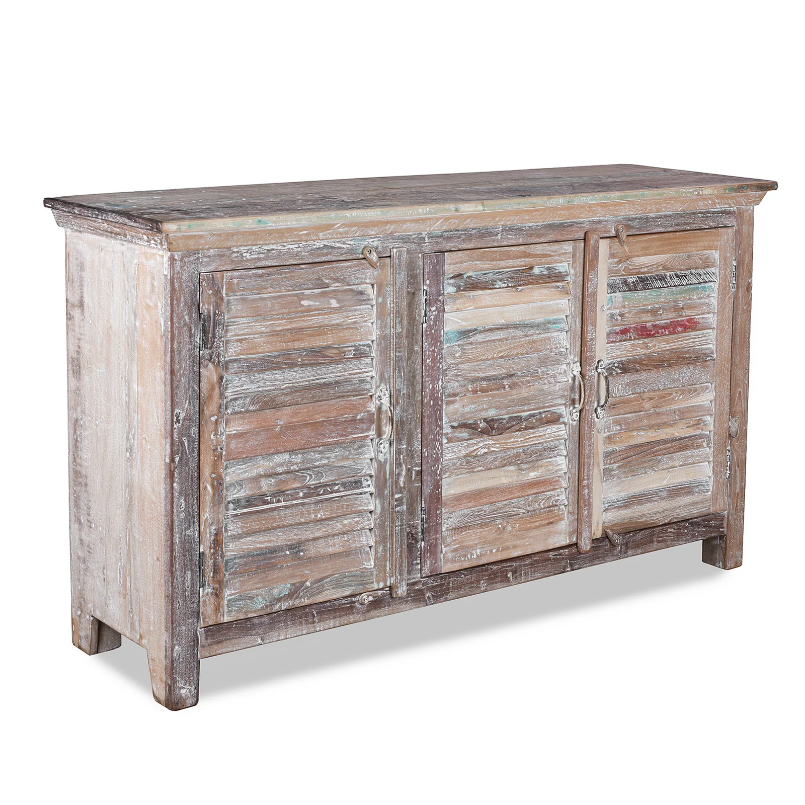 Painted Reclaimed Teak Louvre Sideboard - Image 5