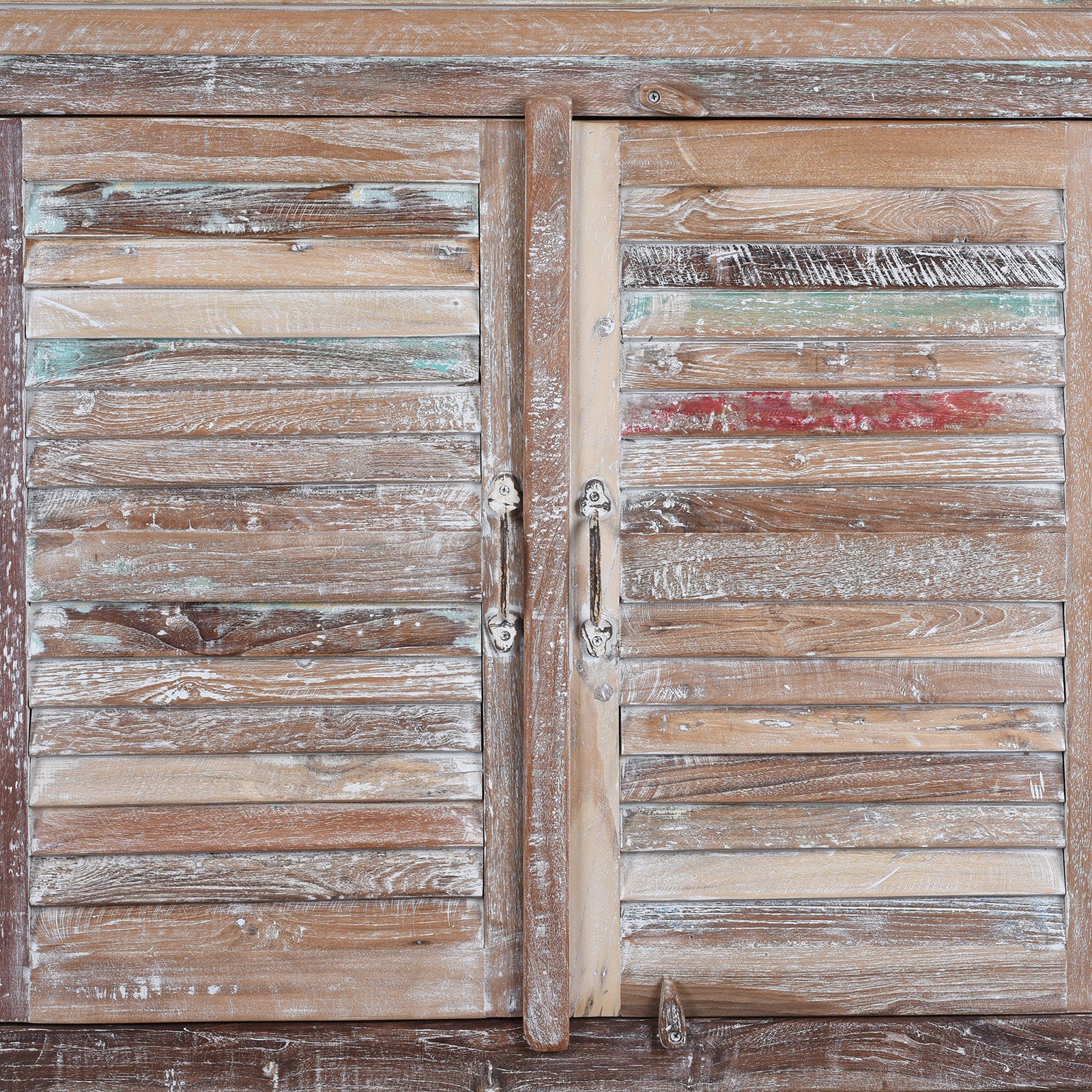 Painted Reclaimed Teak Louvre Sideboard - Image 6