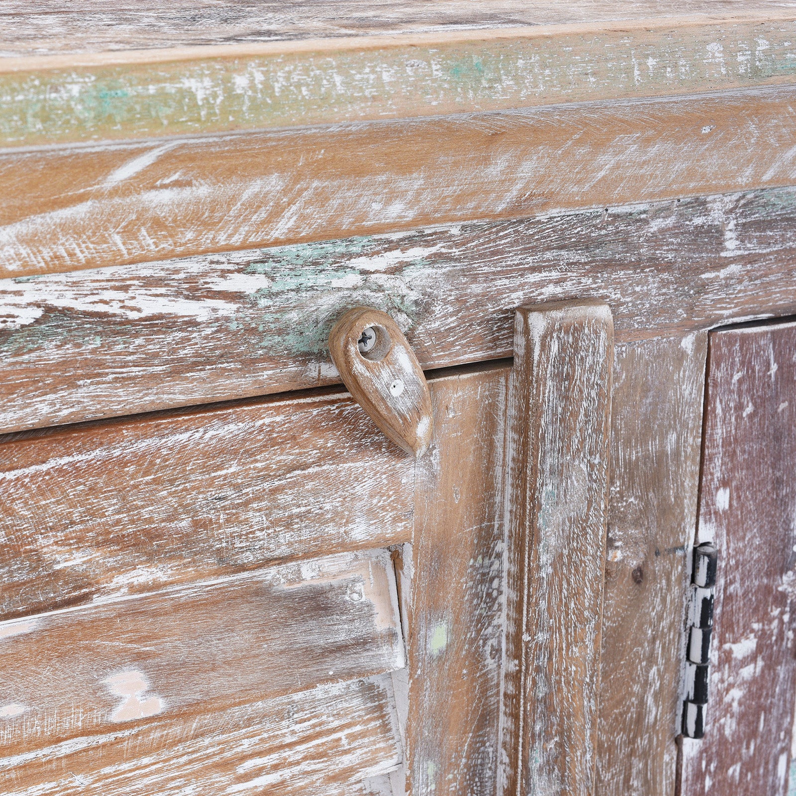 Painted Reclaimed Teak Louvre Sideboard - Image 8