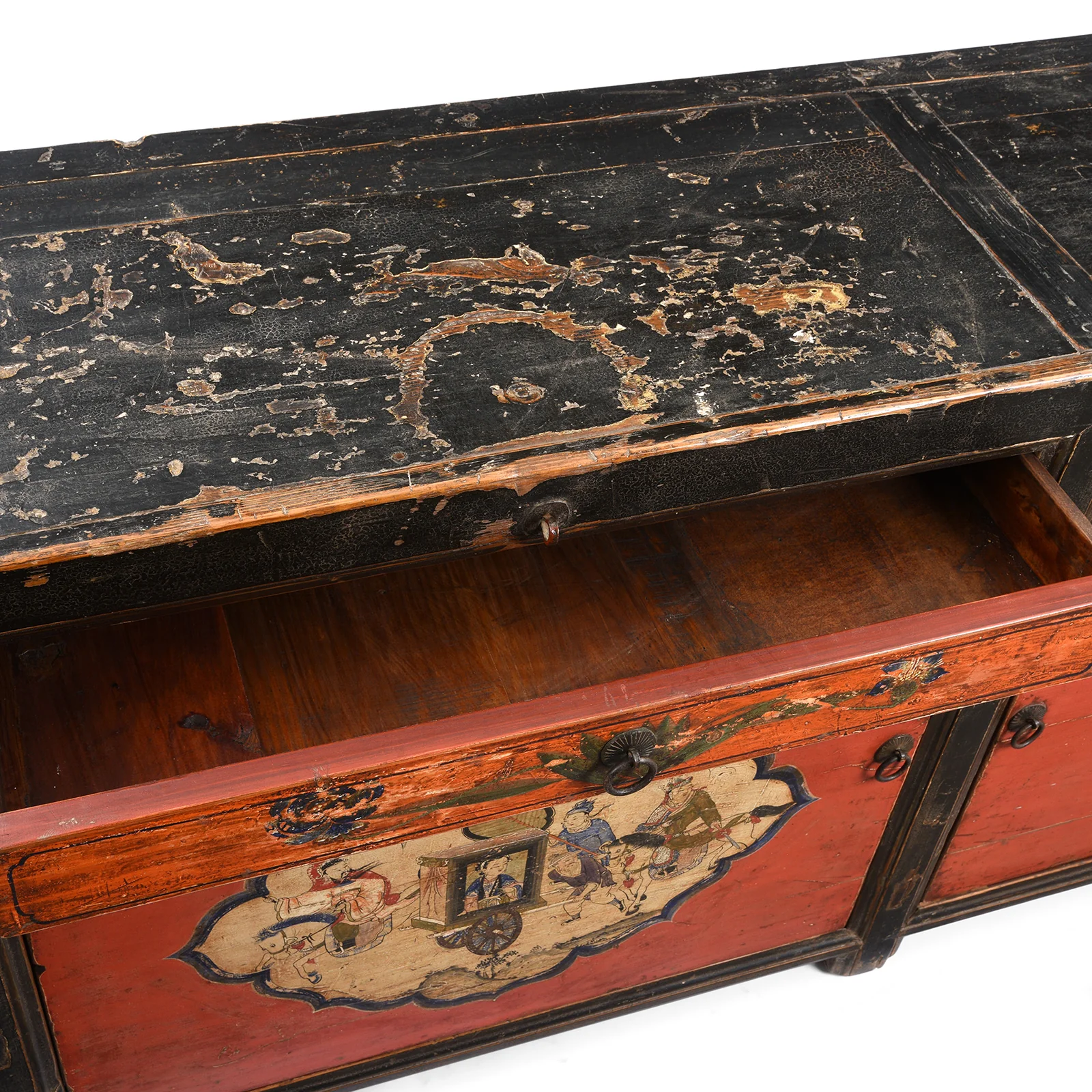 Painted Red & Black Gansu Sideboard - 19th Century - Image 11