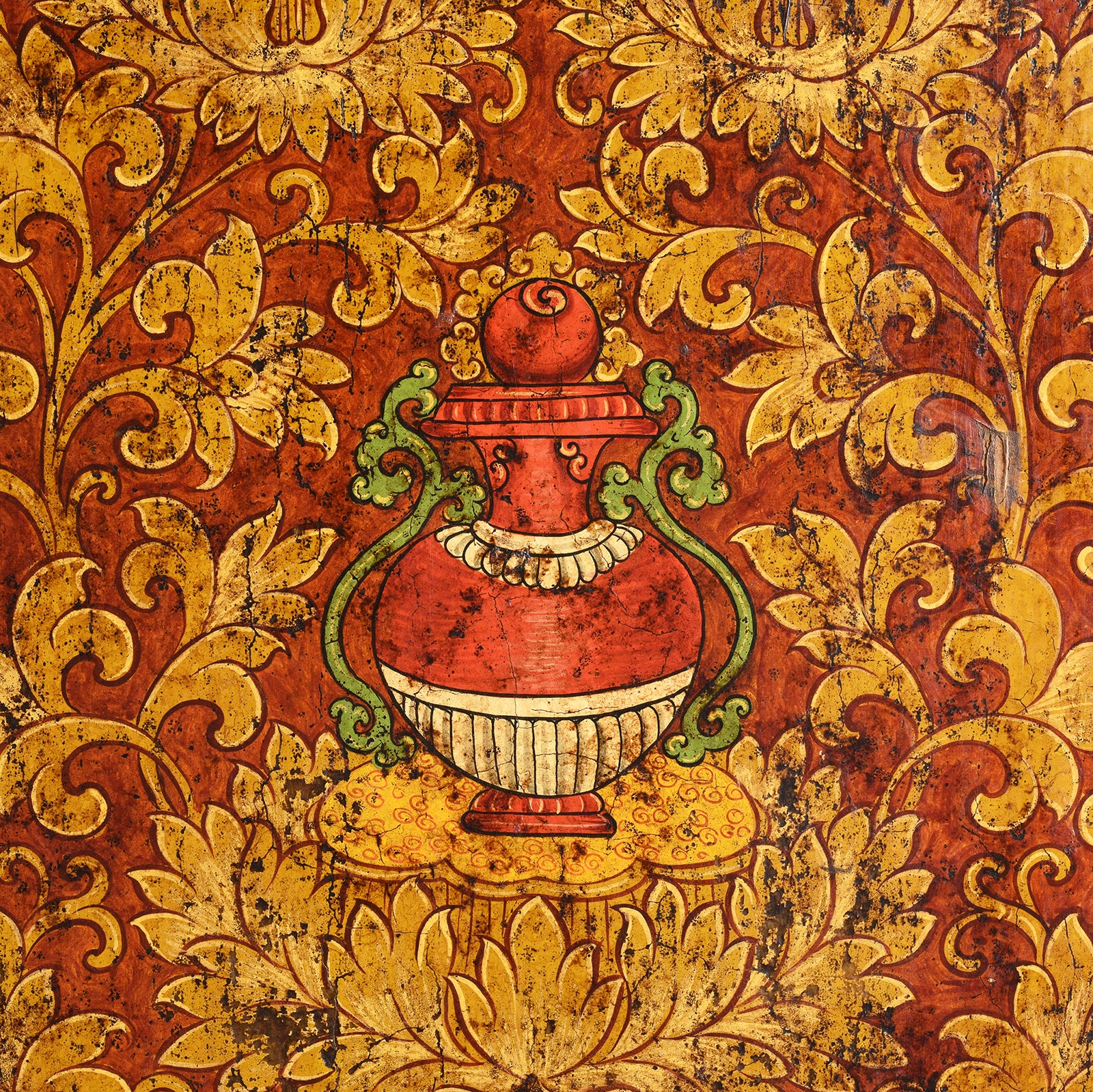 Painted Reproduction Tall Tibetan Cabinet - Image 5