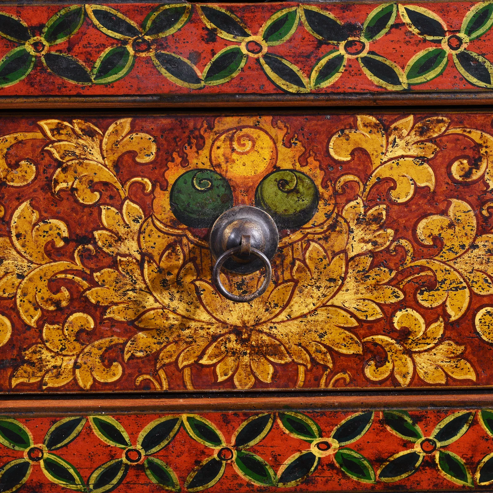 Painted Reproduction Tall Tibetan Cabinet - Image 6