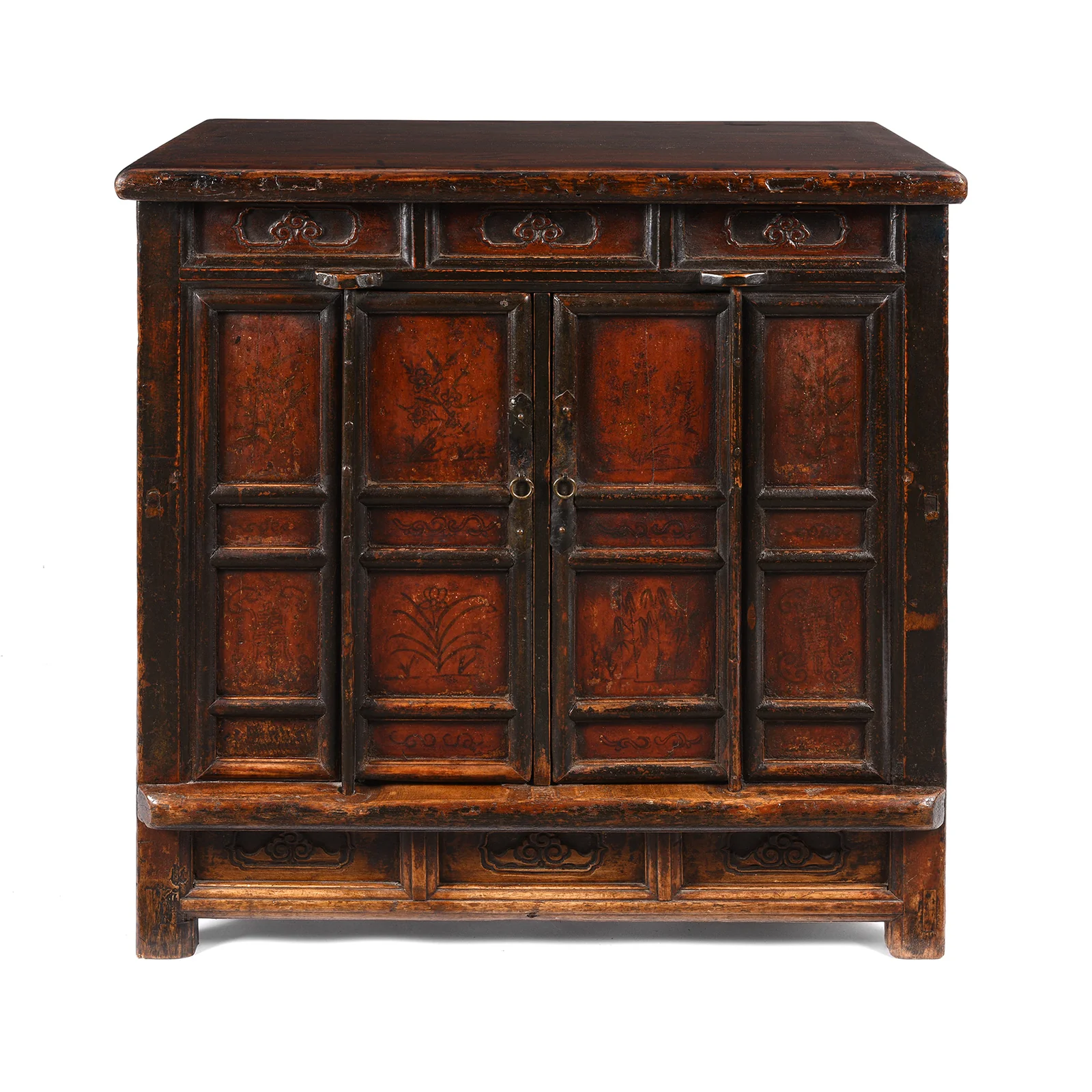 Painted Side Cabinet From Shanxi - 19thC