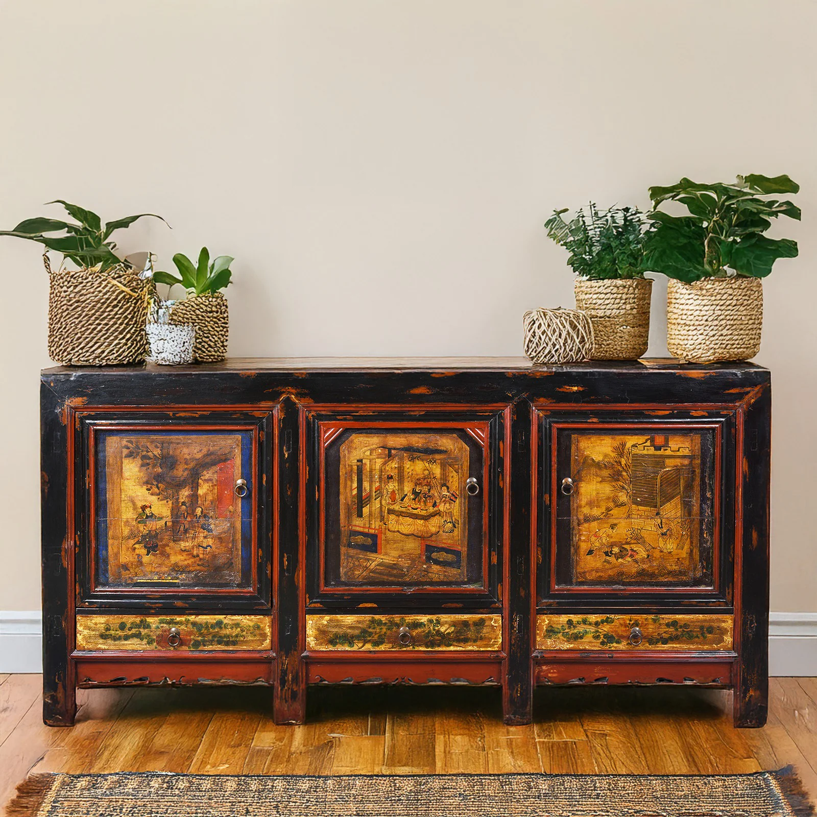 Painted Sideboard From Mongolia - 19th Century - Image 2