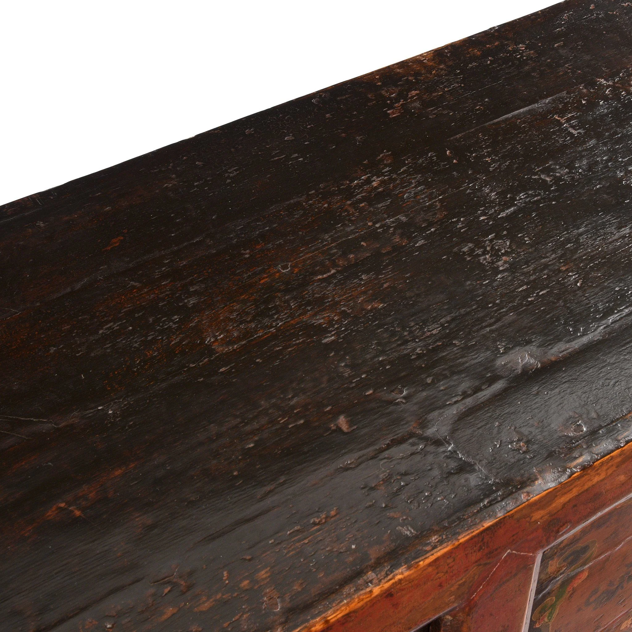 Painted Sideboard From Mongolia With Snow Lions - 19thC - Image 10
