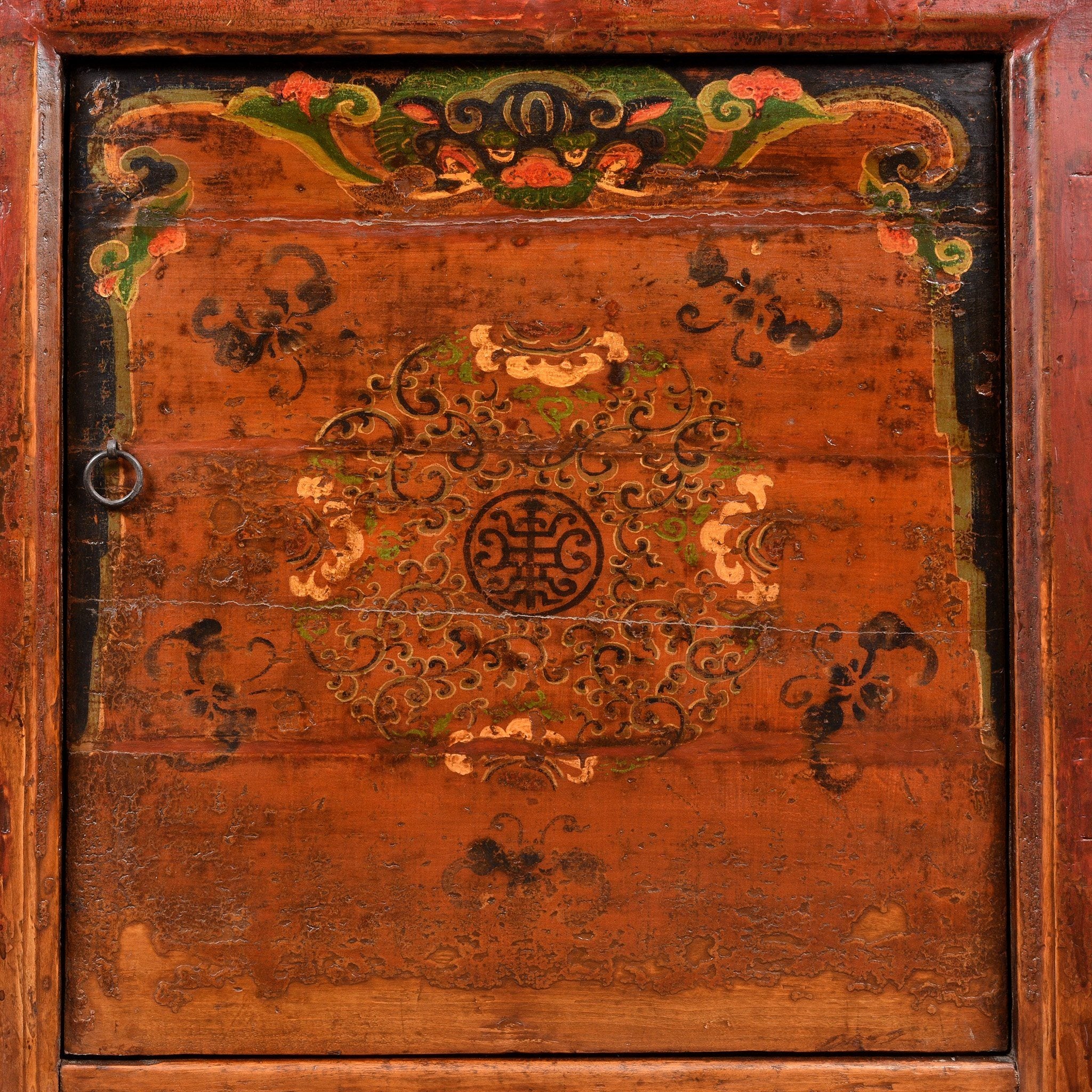 Painted Sideboard From Mongolia With Snow Lions - 19thC - Image 4