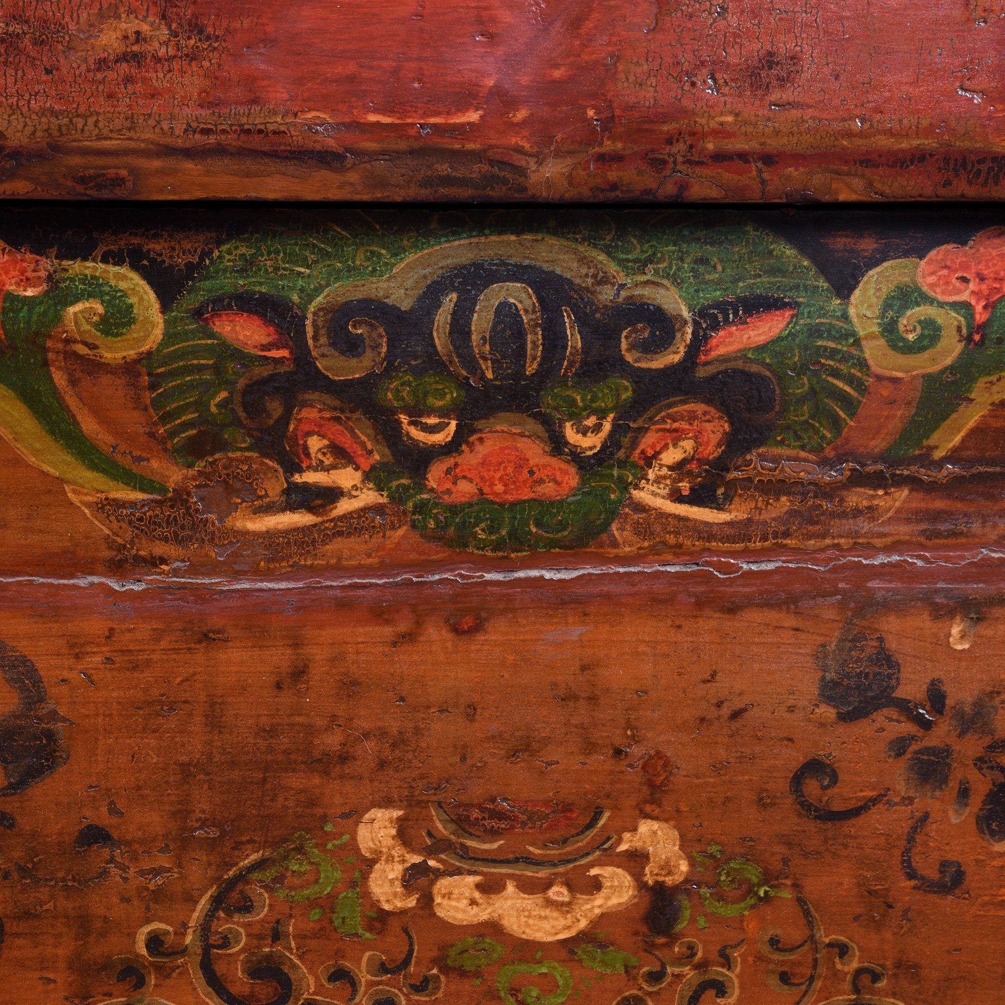 Painted Sideboard From Mongolia With Snow Lions - 19thC - Image 6