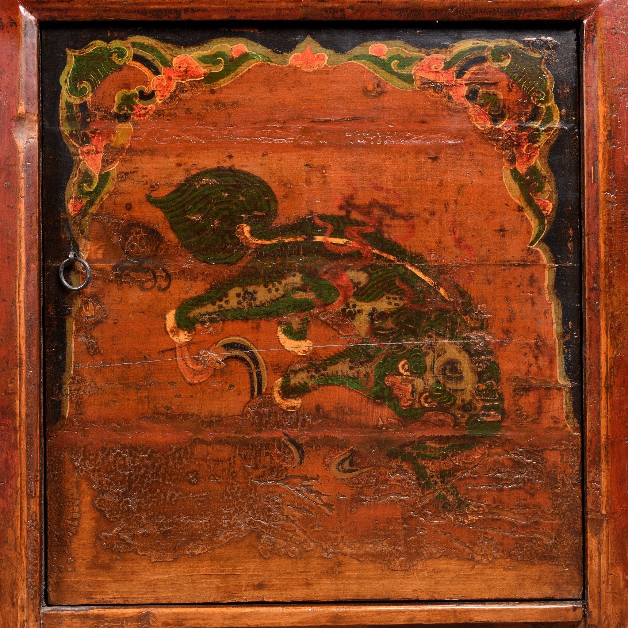 Painted Sideboard From Mongolia With Snow Lions - 19thC - Image 7