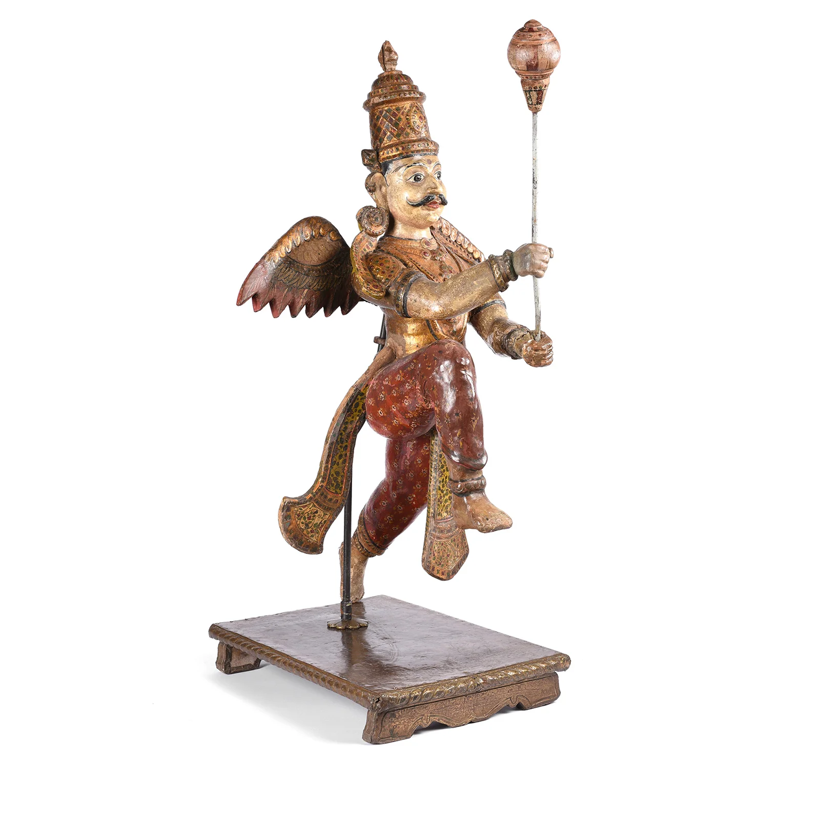 Painted South Indian Figure of Garuda - Late 19thC