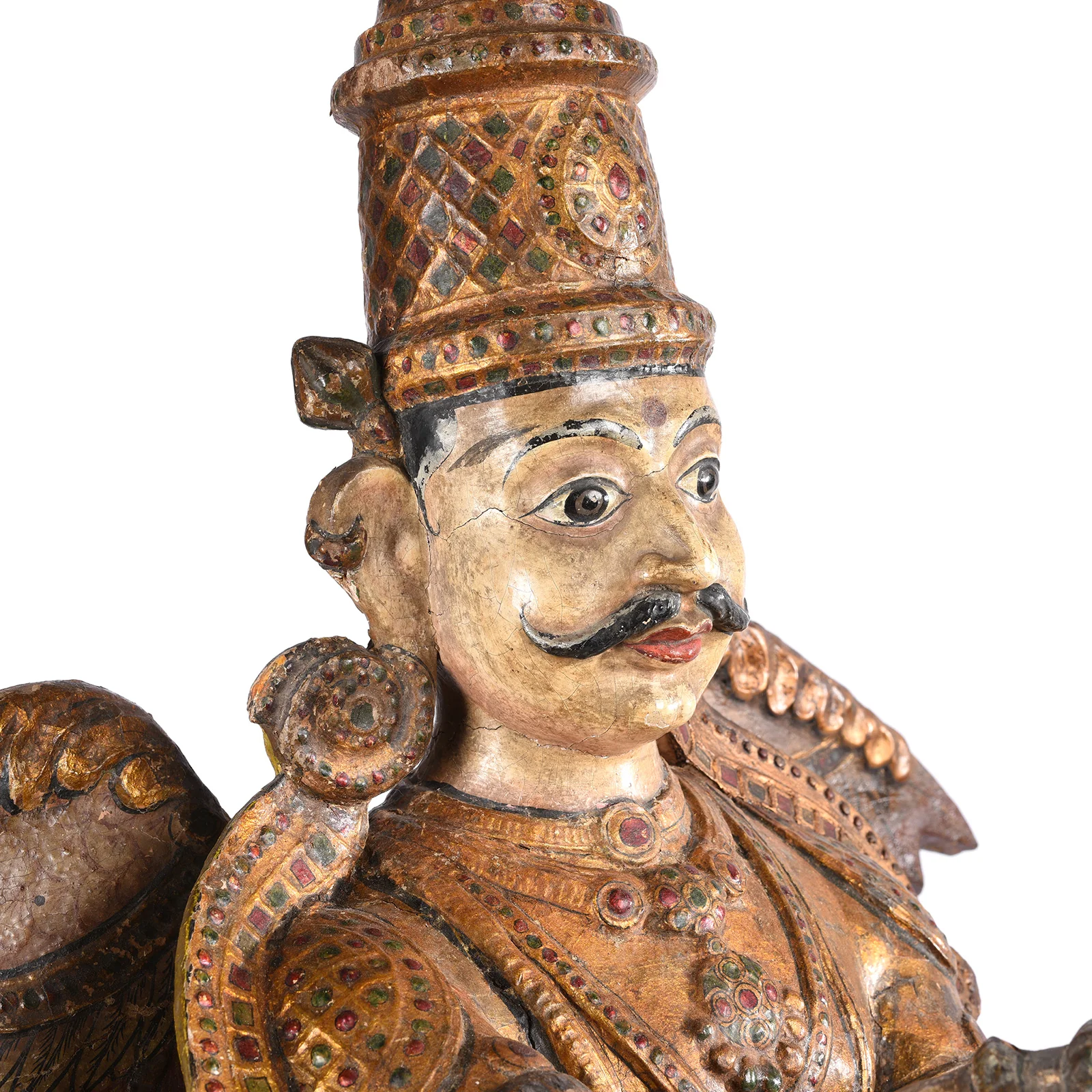 Painted South Indian Figure of Garuda - Late 19thC - Image 14